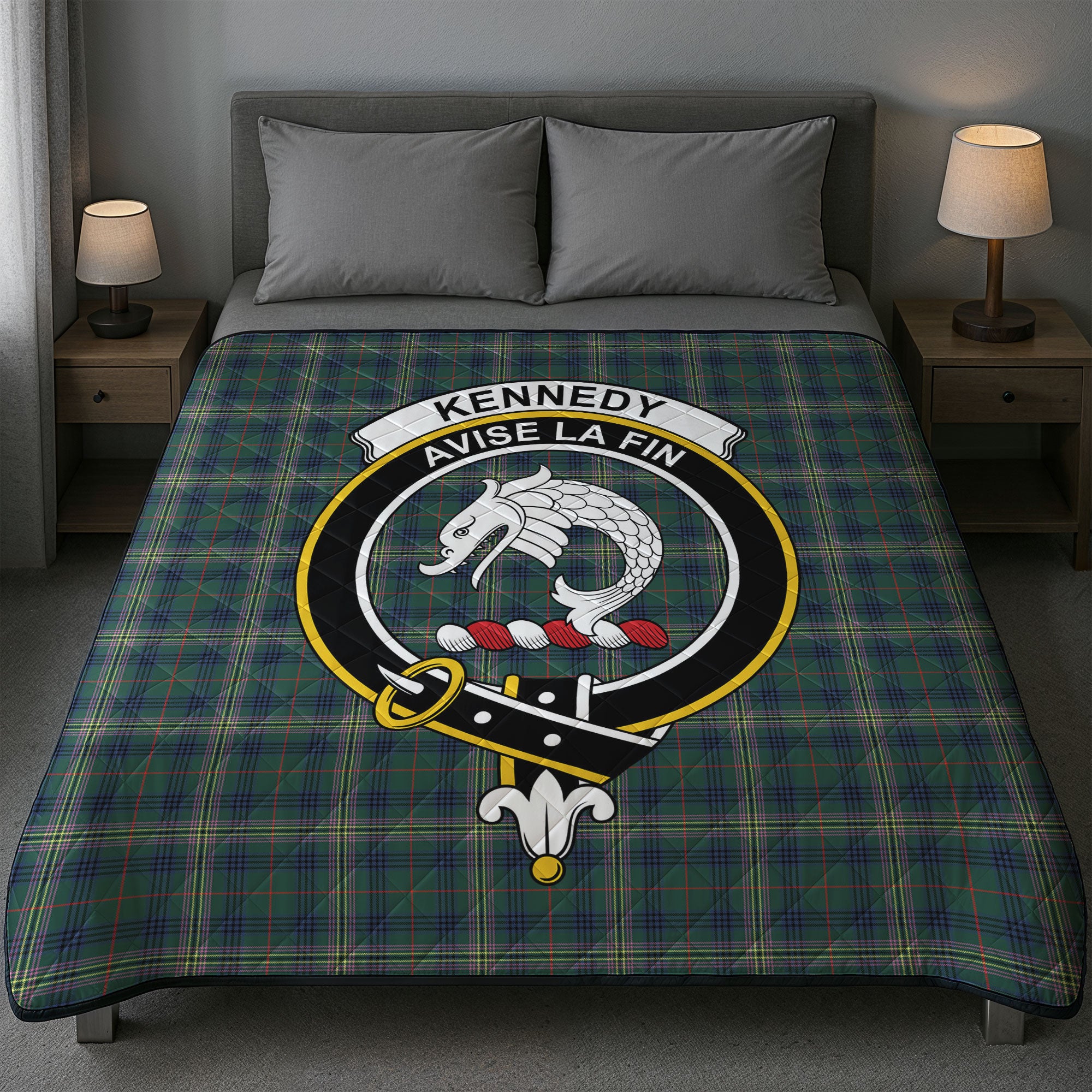 Kennedy Modern Tartan Crest Quilt