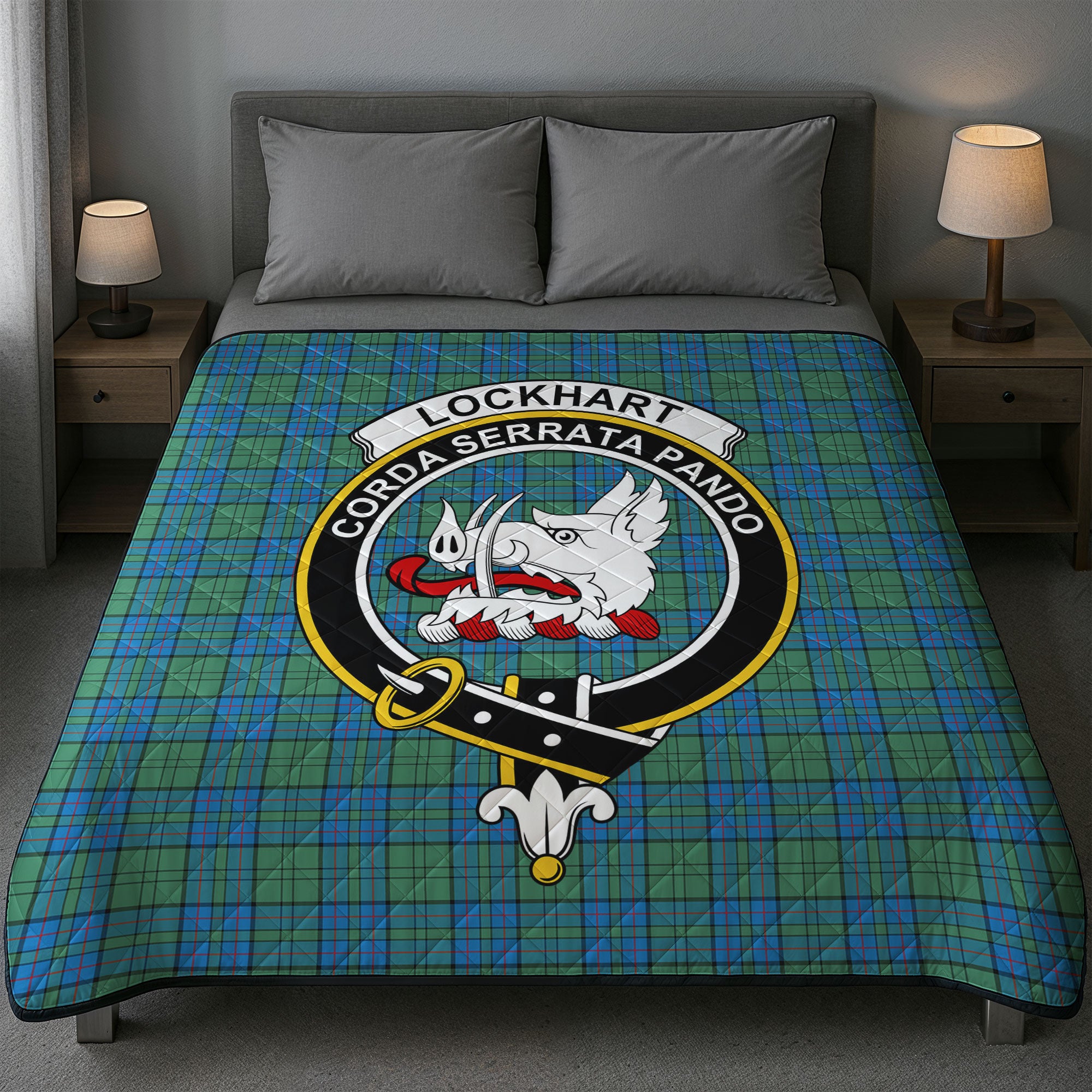 Lockhart Tartan Crest Quilt