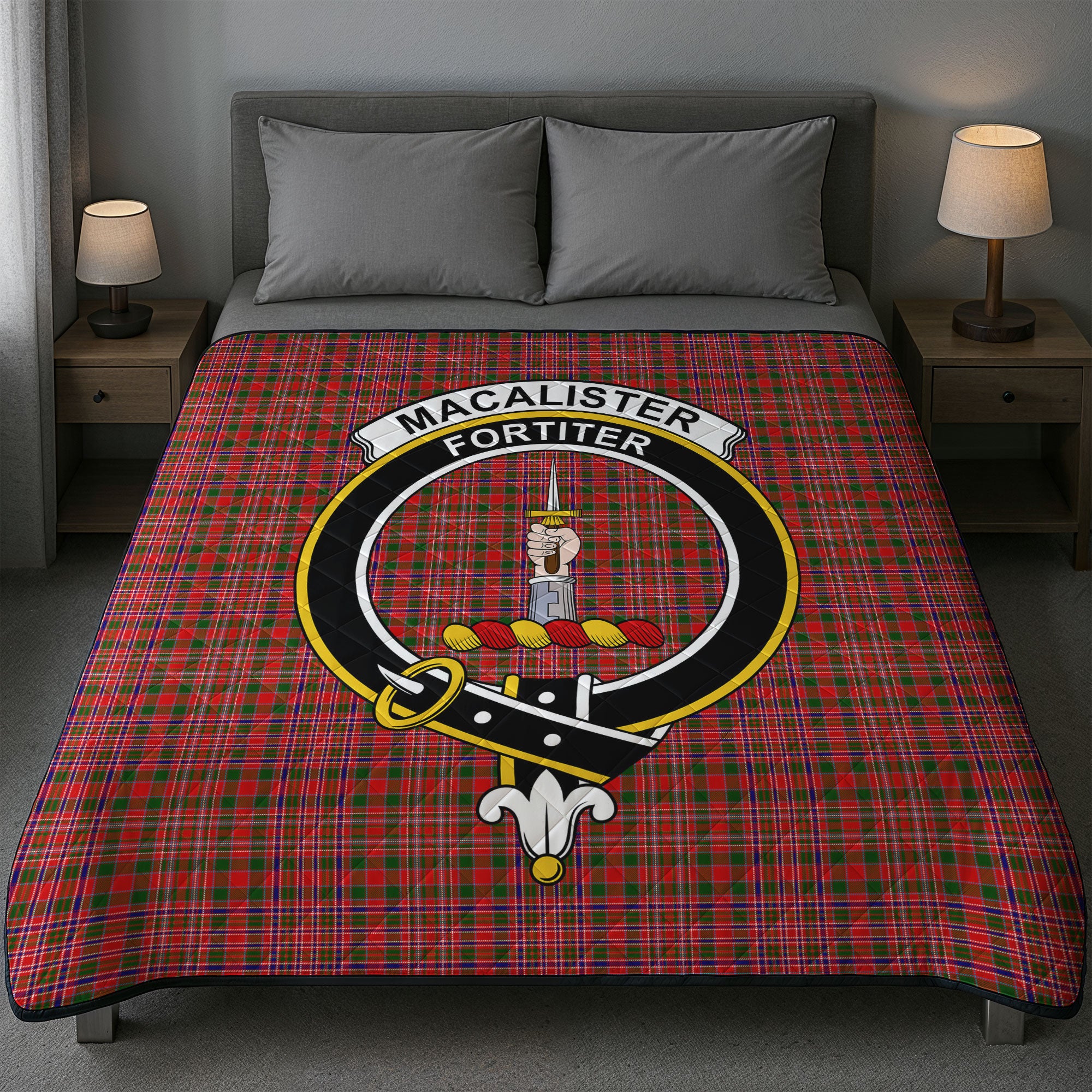 MacAlister Modern Tartan Crest Quilt