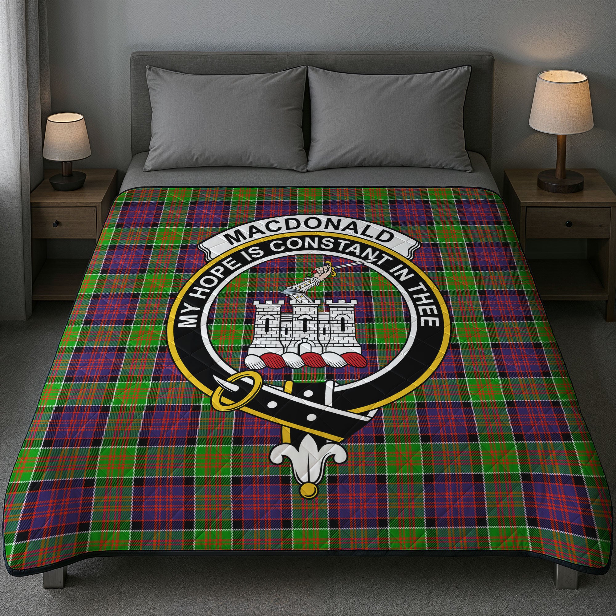 MacDonald (Clan Ranald) Tartan Crest Quilt