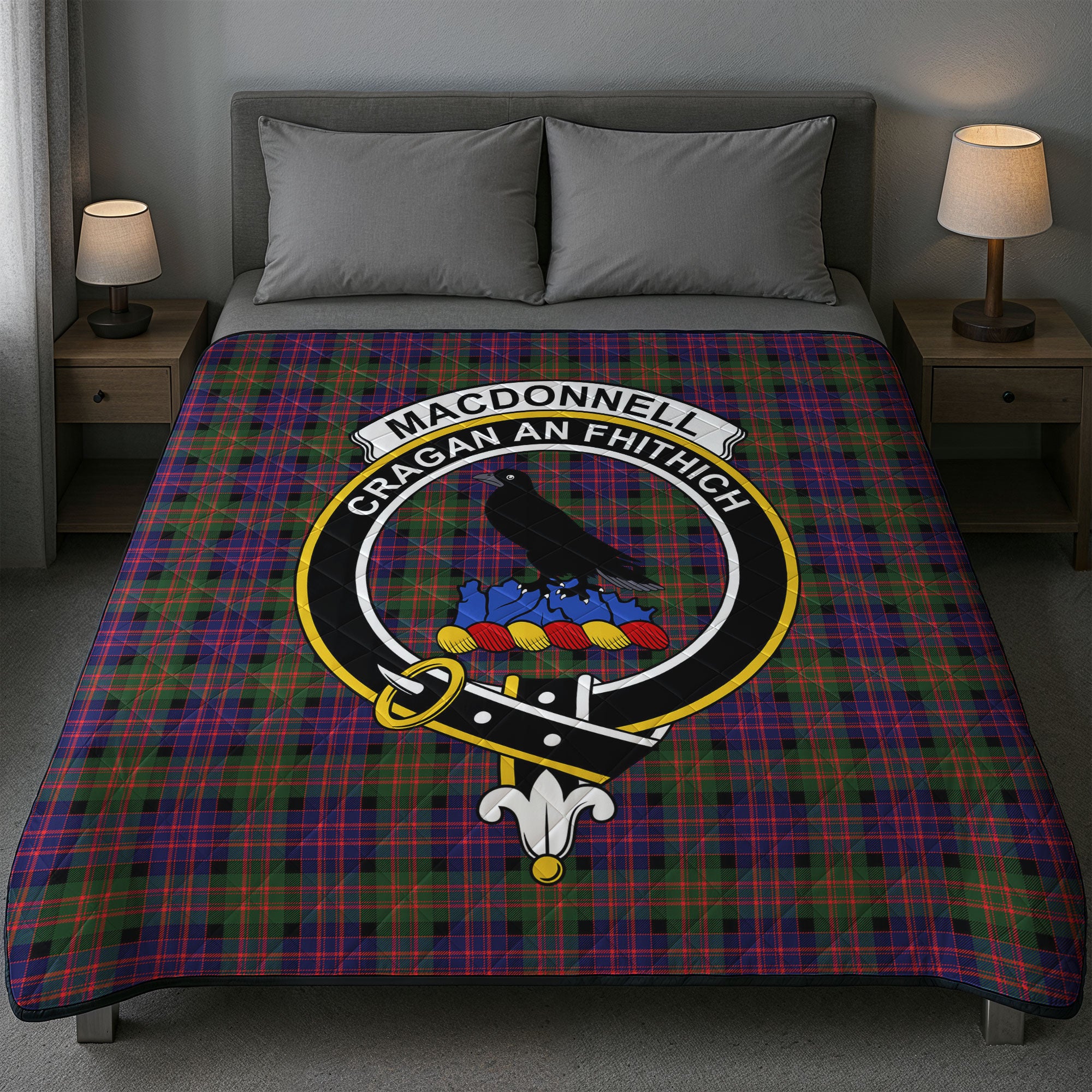 MacDonnell of Glengarry Modern Tartan Crest Quilt