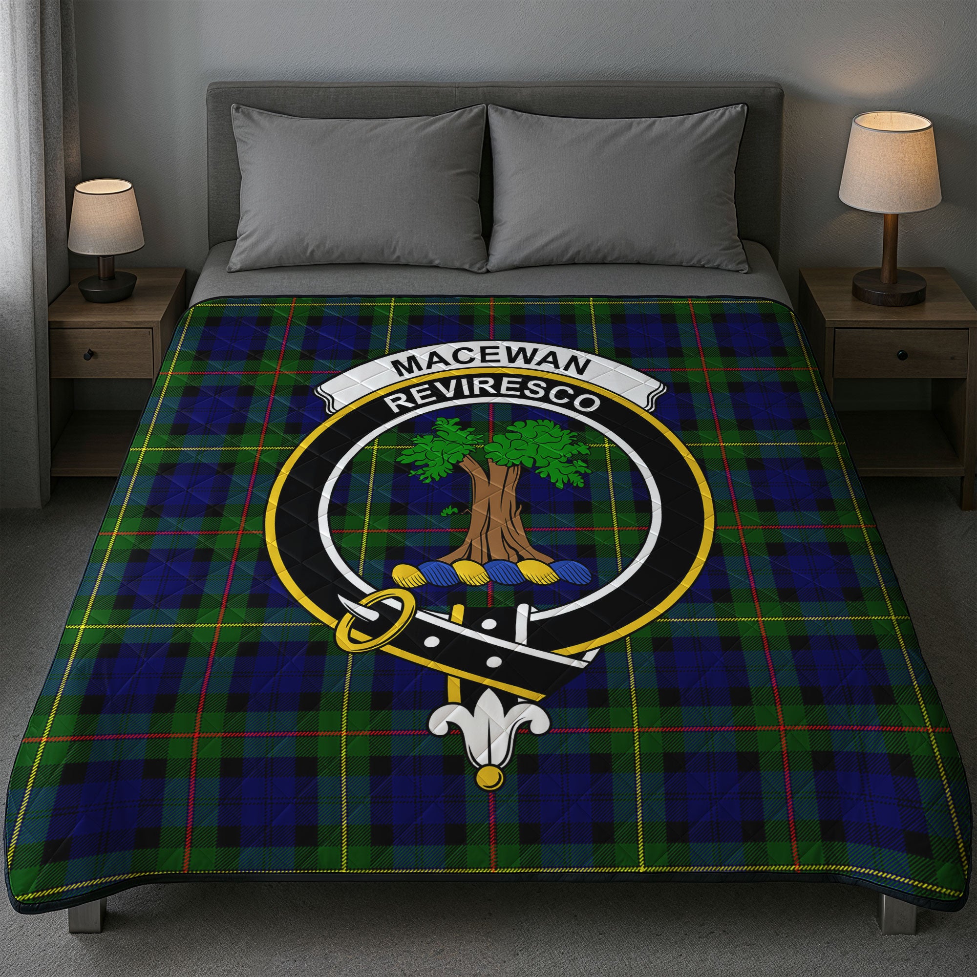 MacEwan Modern Tartan Crest Quilt