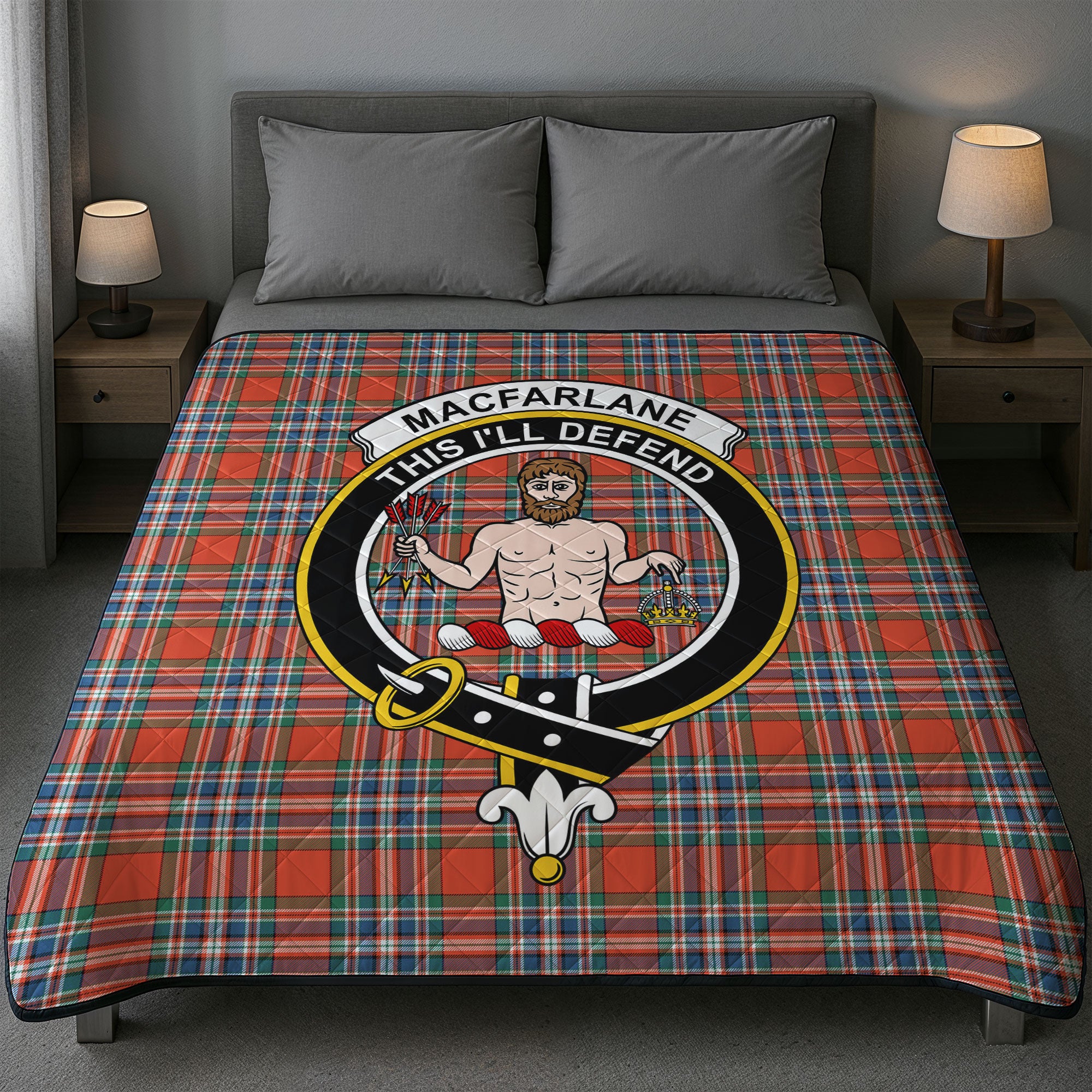 MacFarlane Ancient Tartan Crest Quilt