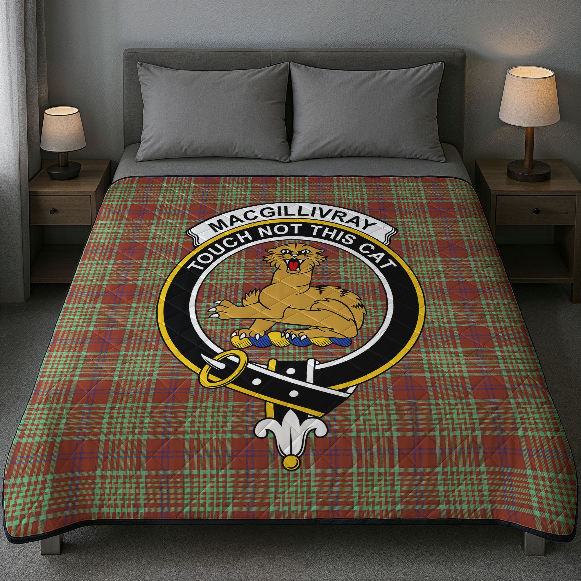 MacGillivray Hunting Ancient Tartan Crest Quilt