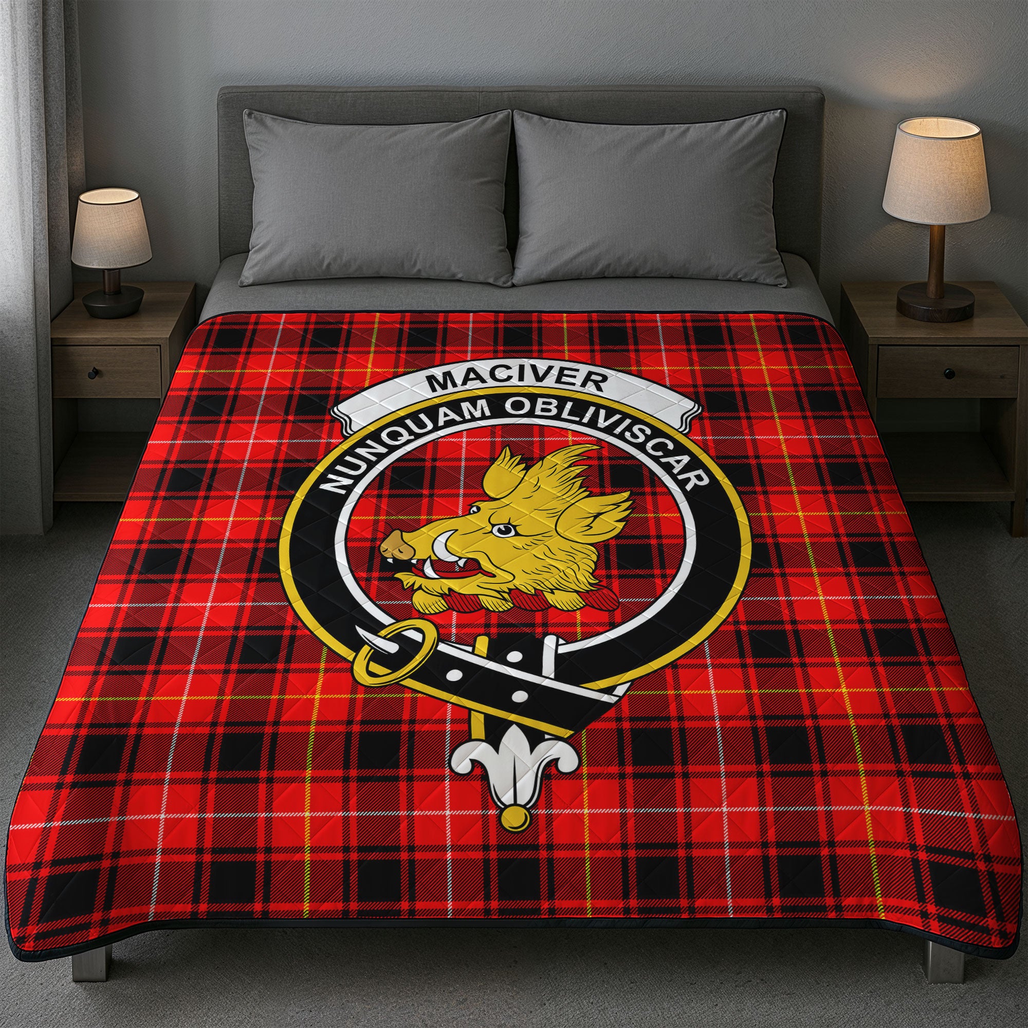 MacIver Modern Tartan Crest Quilt