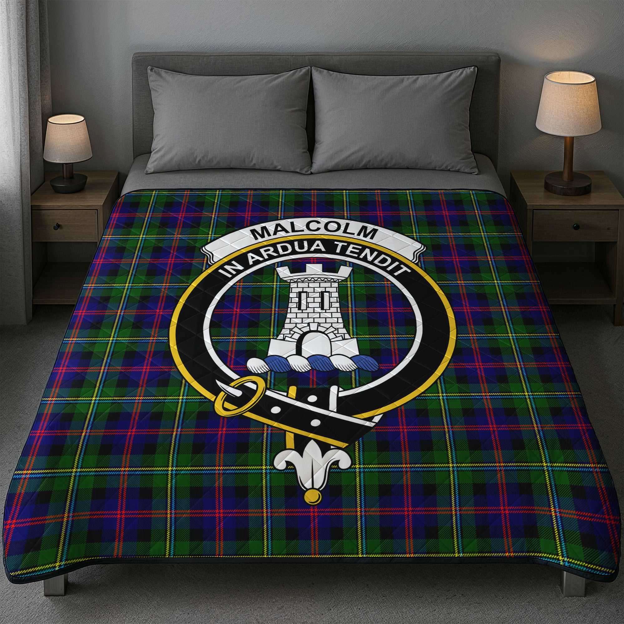 Malcolm (or MacCallum) Tartan Crest Quilt