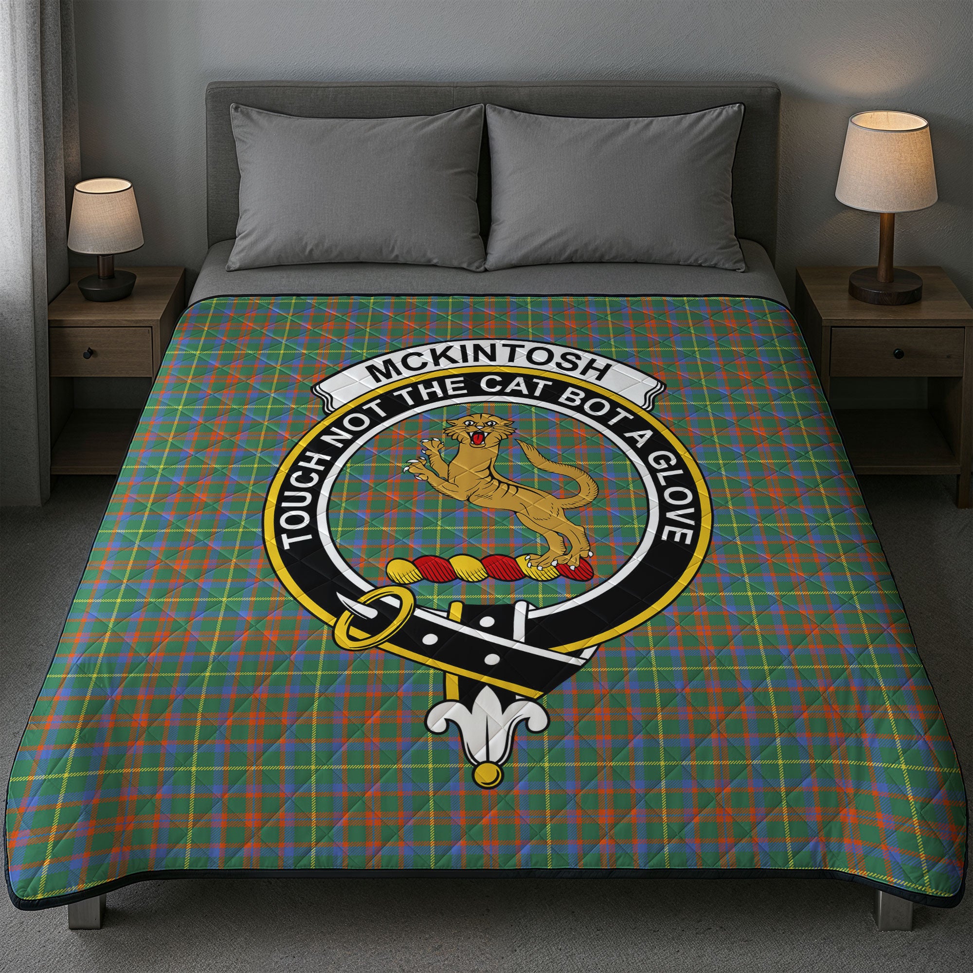 McKintosh Hunting Ancient Tartan Crest Quilt