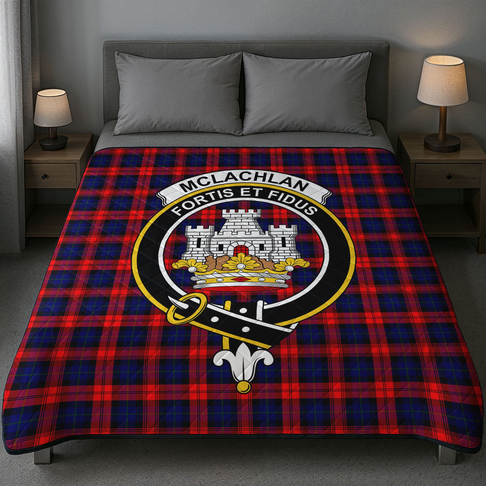 McLachlan Modern Tartan Crest Quilt