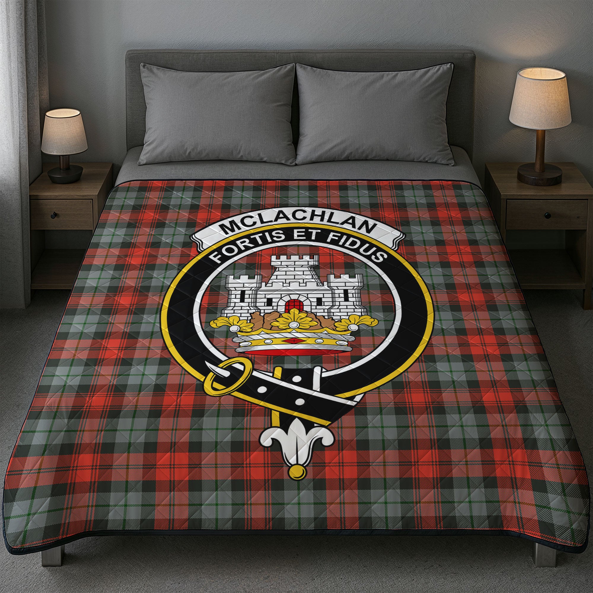 McLachlan Weathered Tartan Crest Quilt
