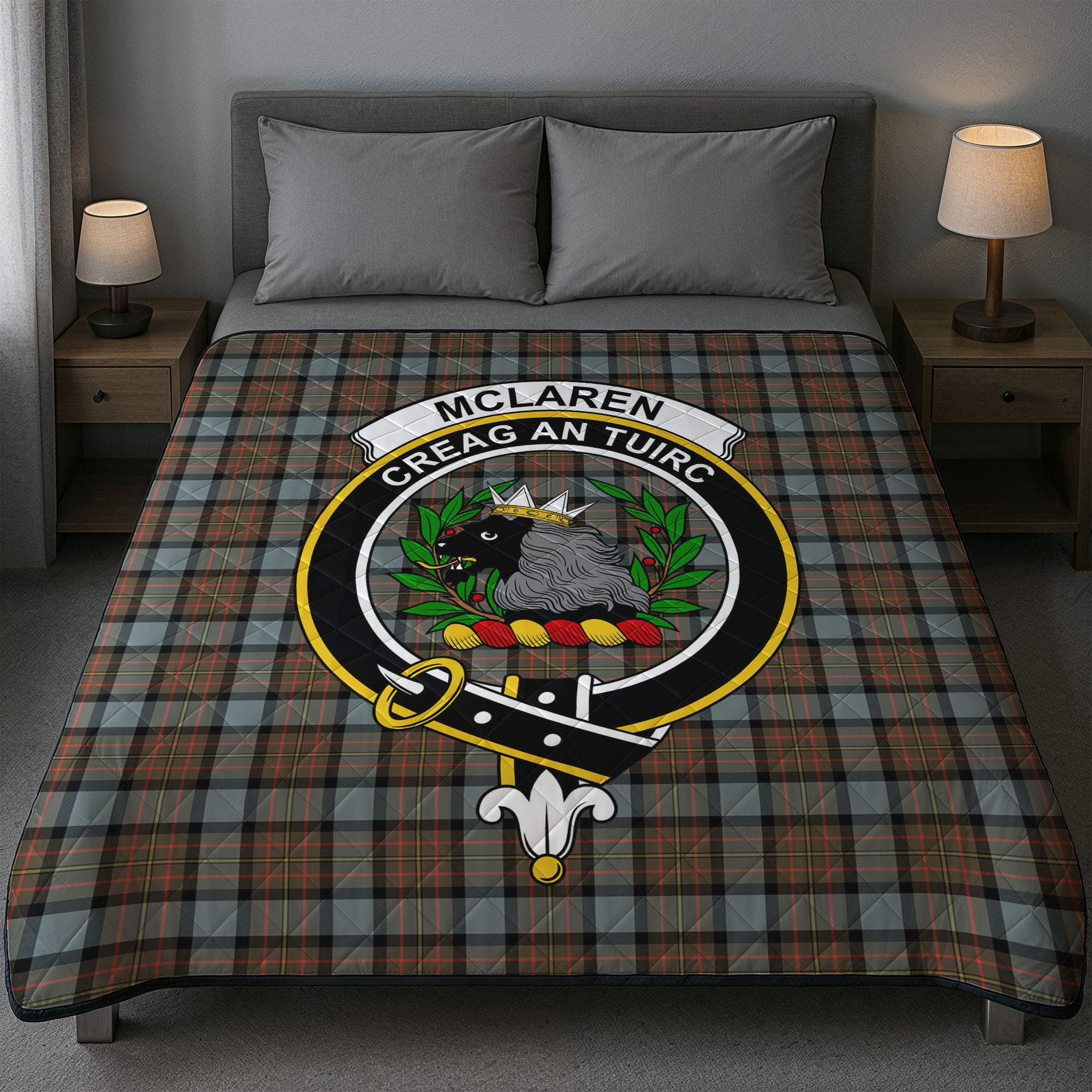 McLaren Weathered Tartan Crest Quilt