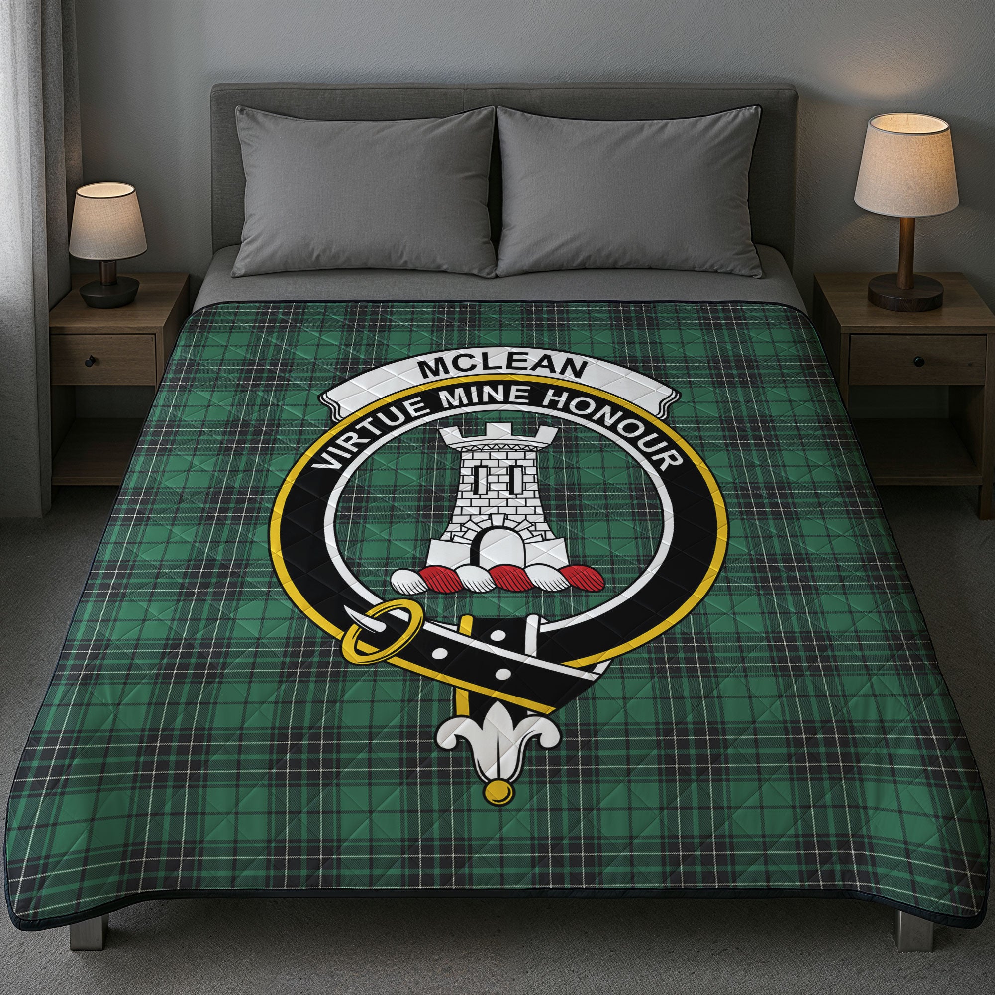 McLean Hunting Ancient Tartan Crest Quilt