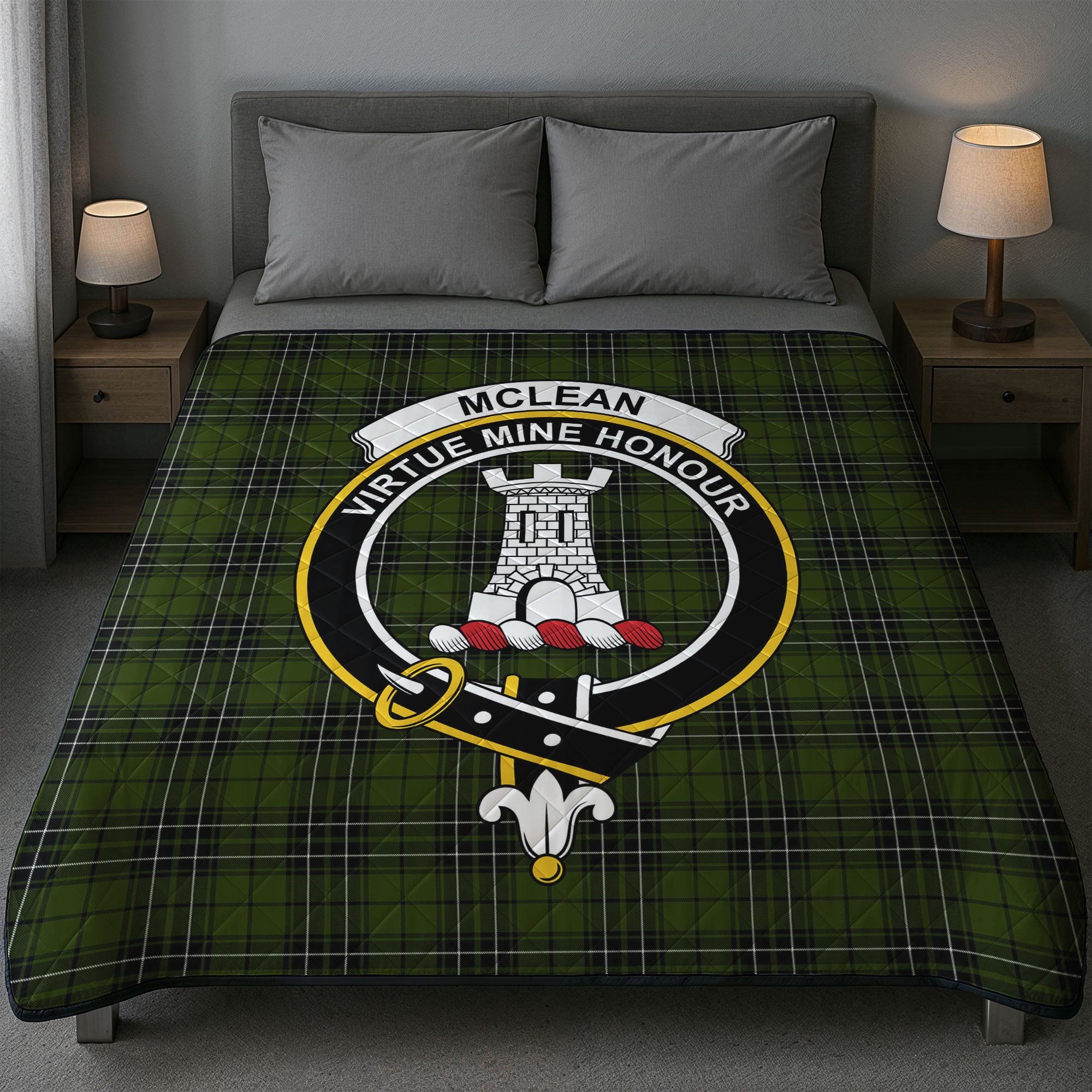 McLean Hunting Tartan Crest Quilt