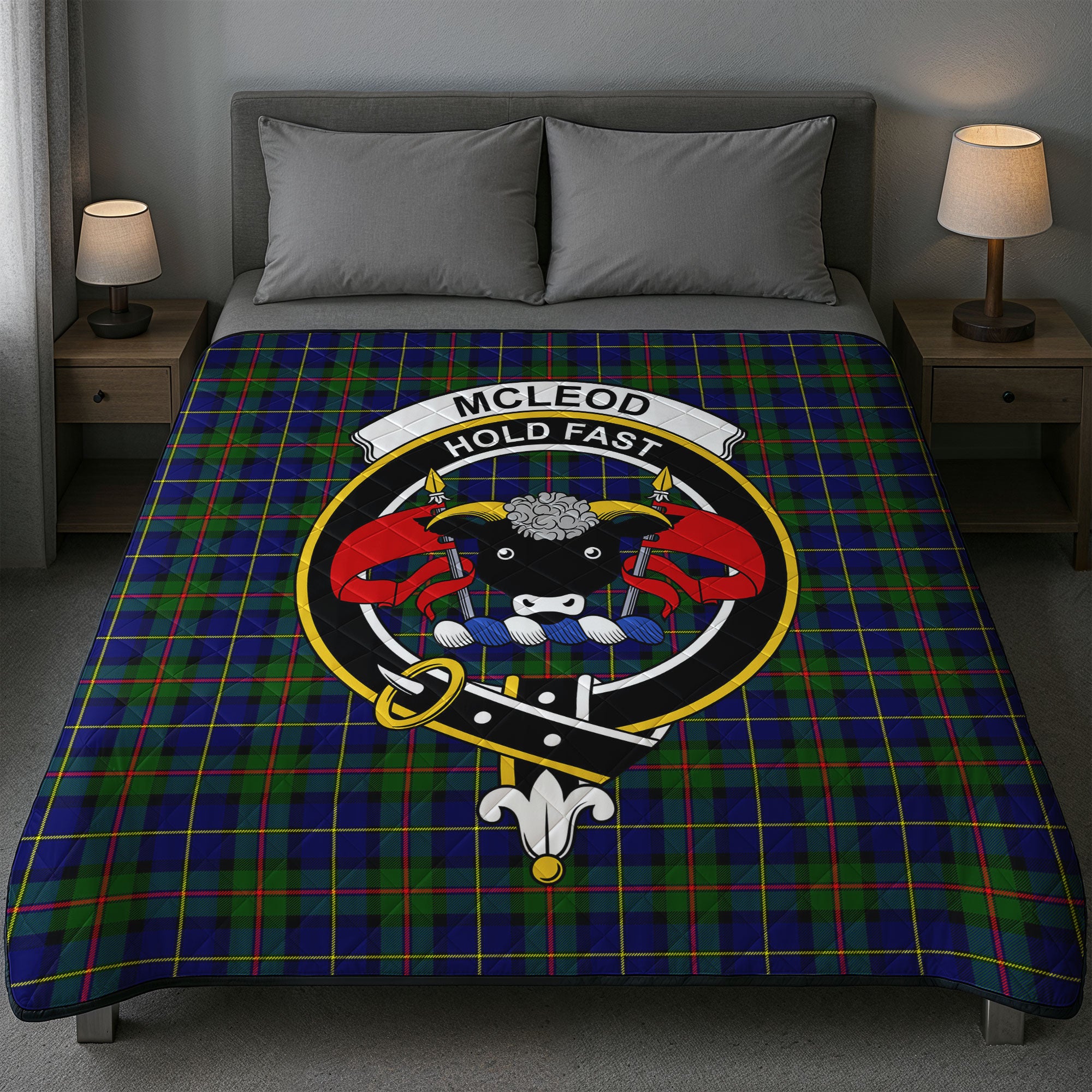 McLeod of Harris Modern Tartan Crest Quilt