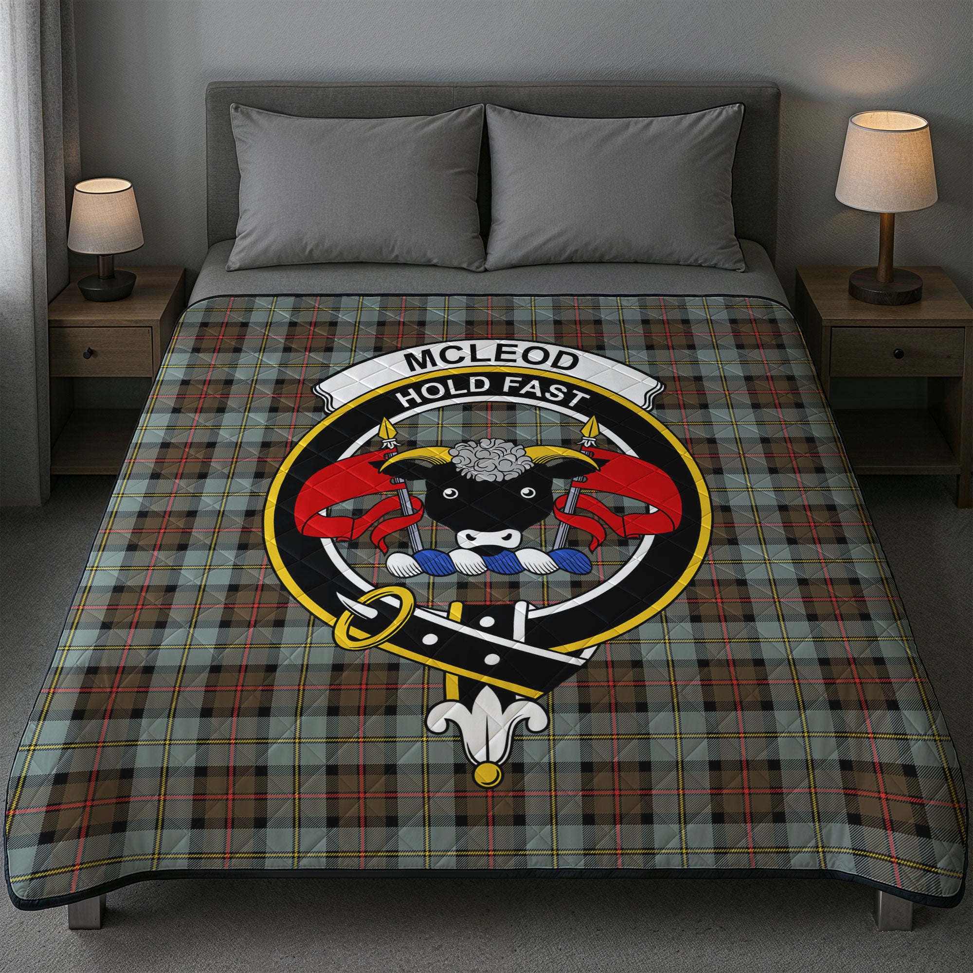 McLeod of Harris Weathered Tartan Crest Quilt