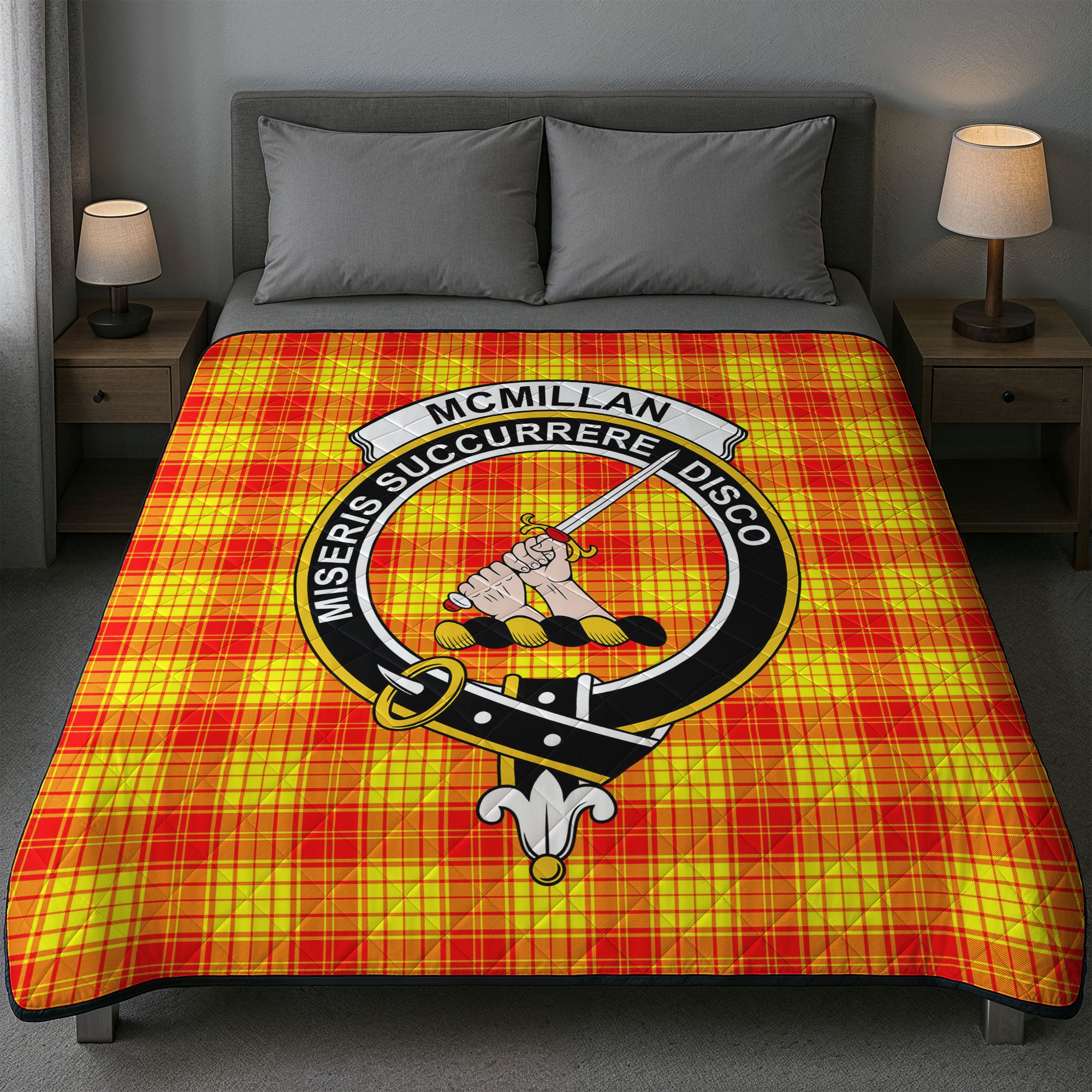 McMillan Clan Tartan Crest Quilt