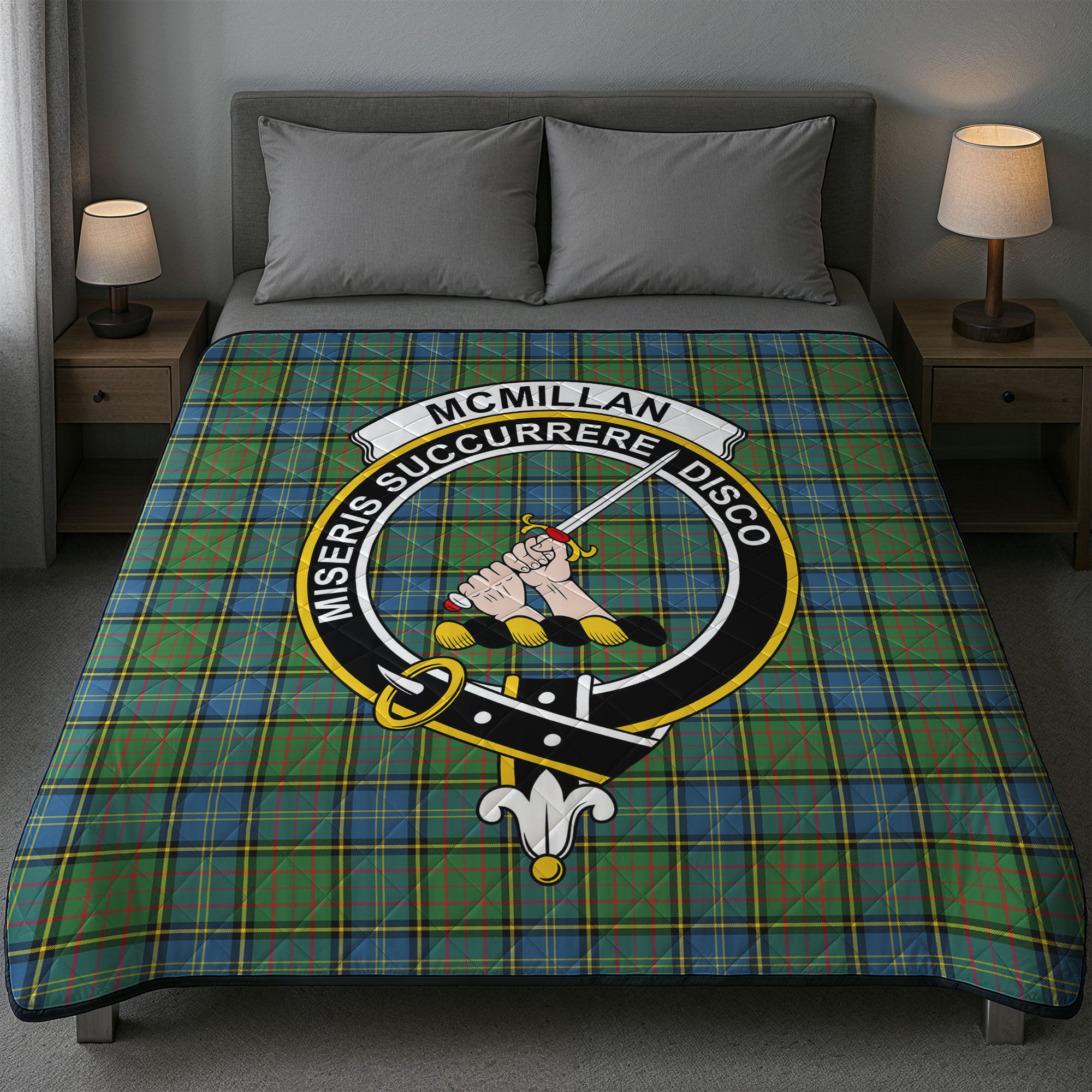 McMillan Hunting Ancient Tartan Crest Quilt