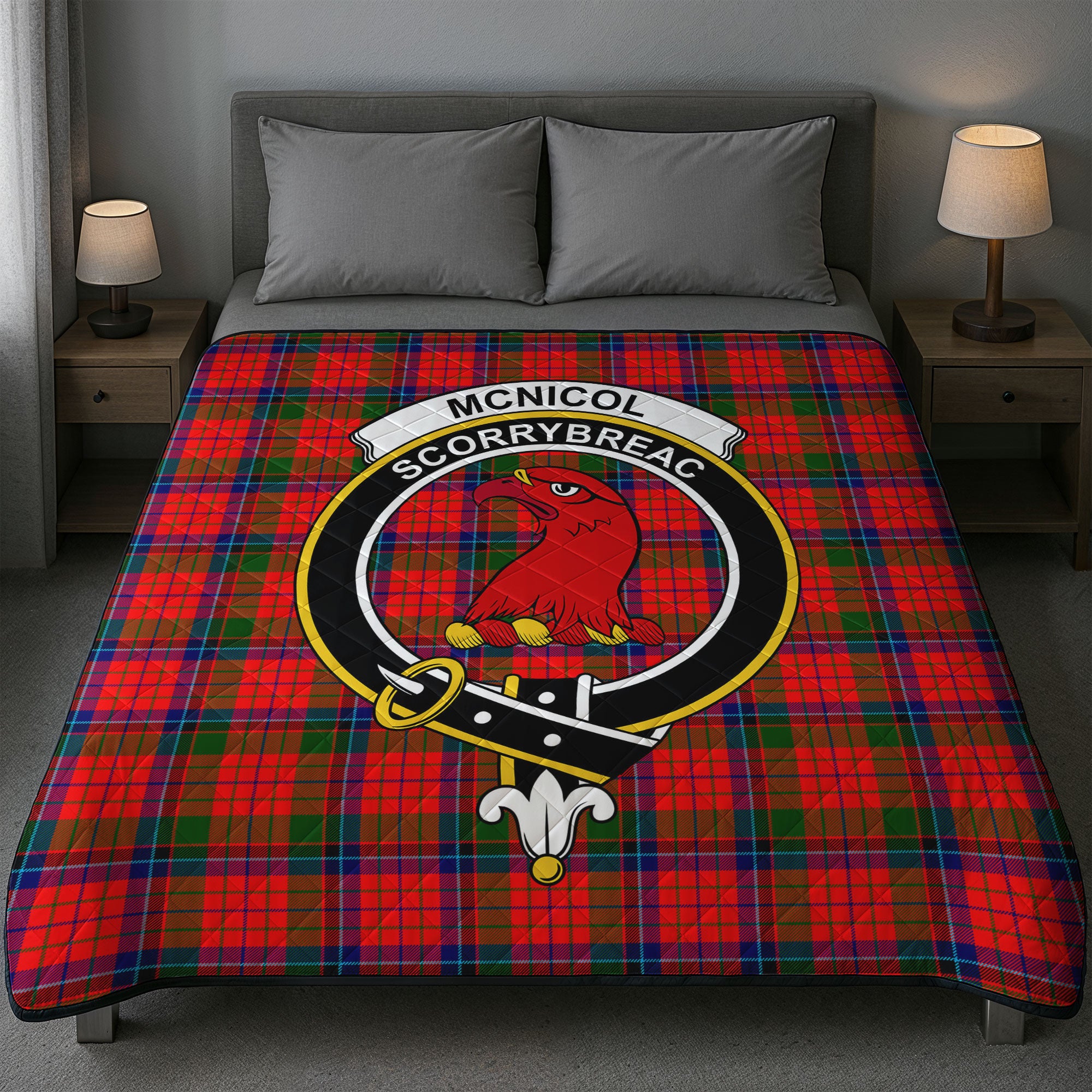 McNicol (of Scorrybreac) Tartan Crest Quilt