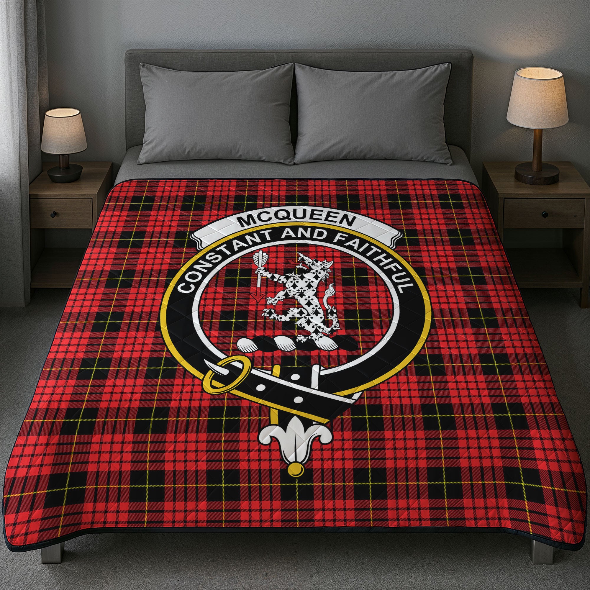 McQueen Modern Tartan Crest Quilt