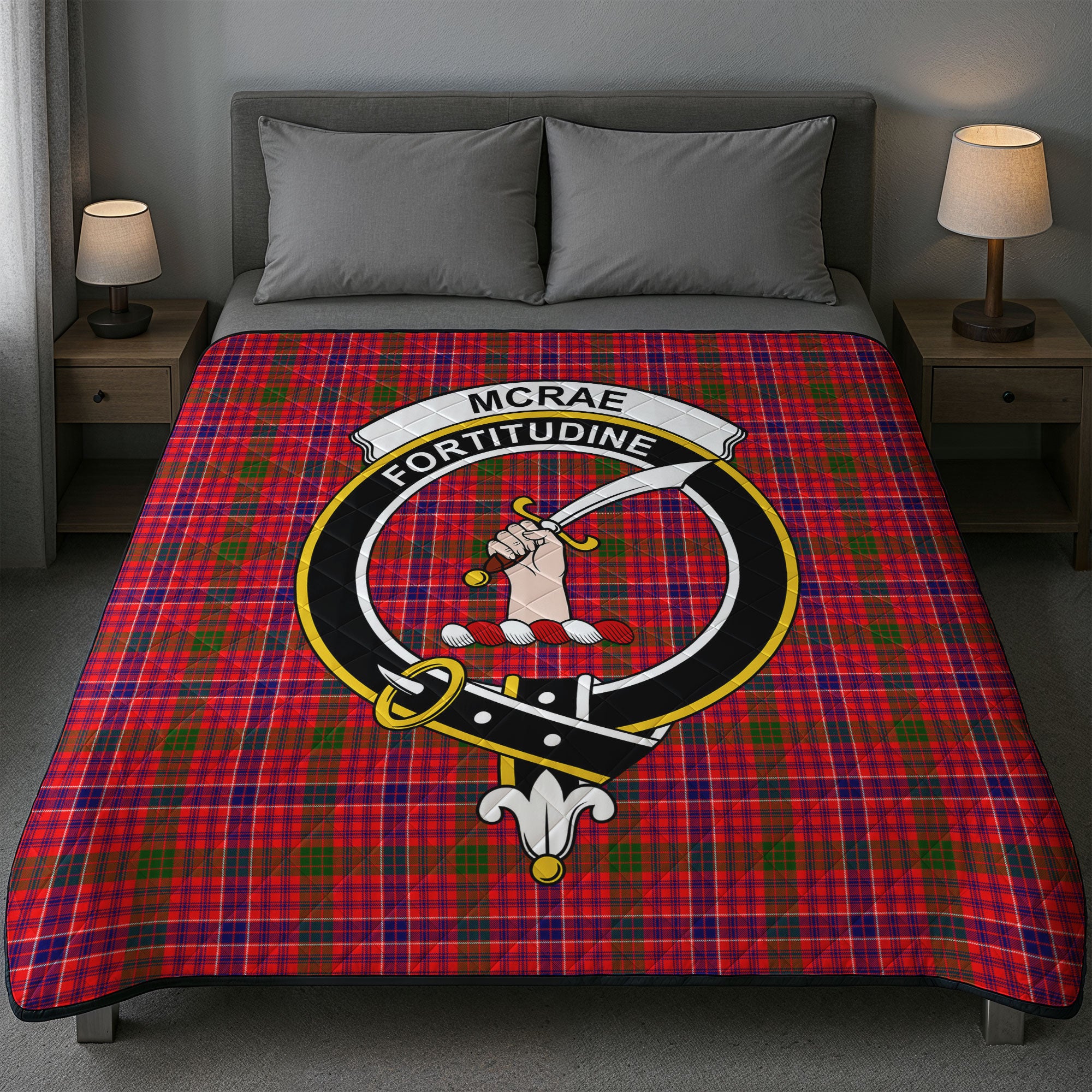 McRae Modern Tartan Crest Quilt