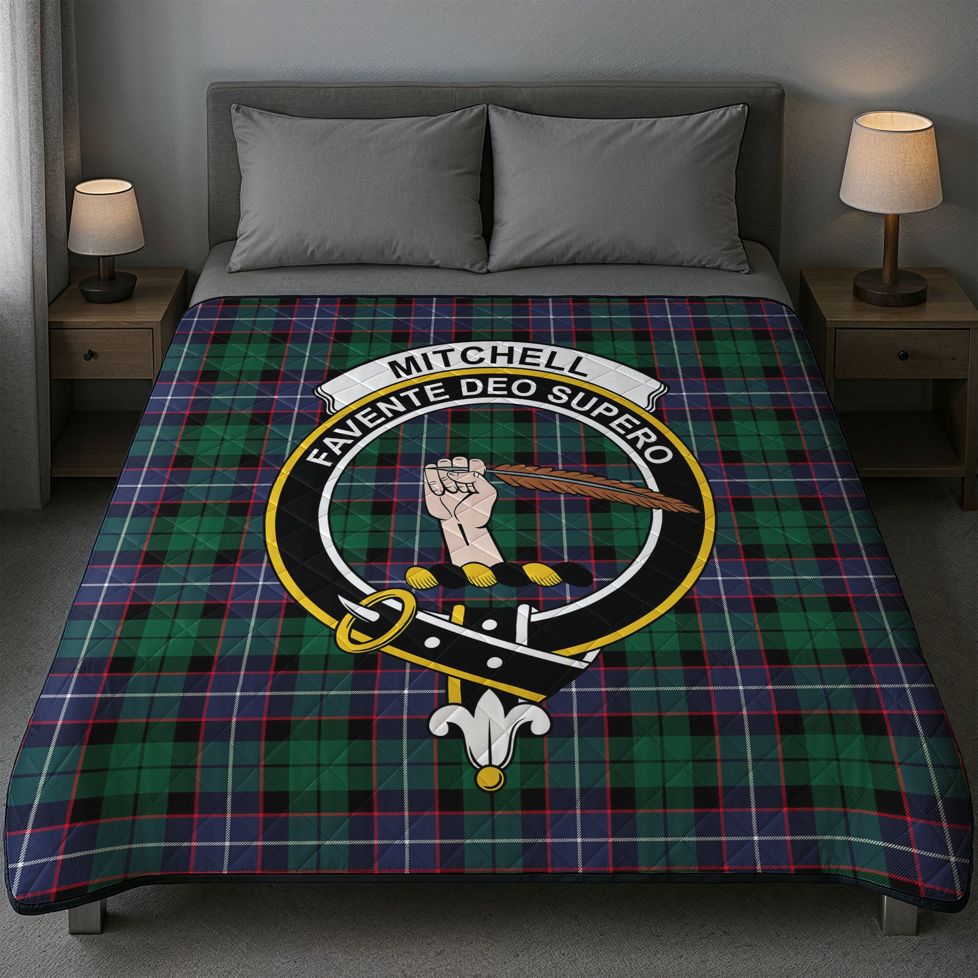Mitchell Modern Tartan Crest Quilt