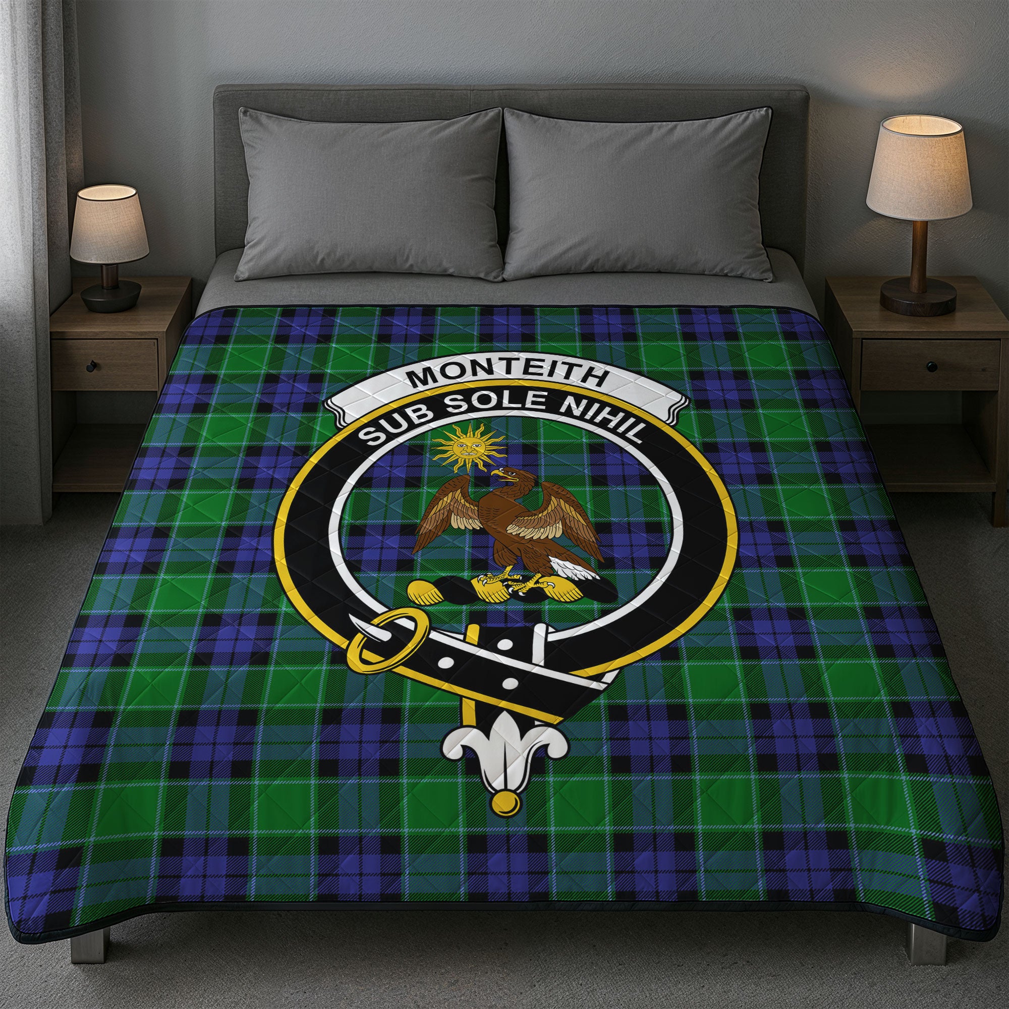 Monteith Tartan Crest Quilt