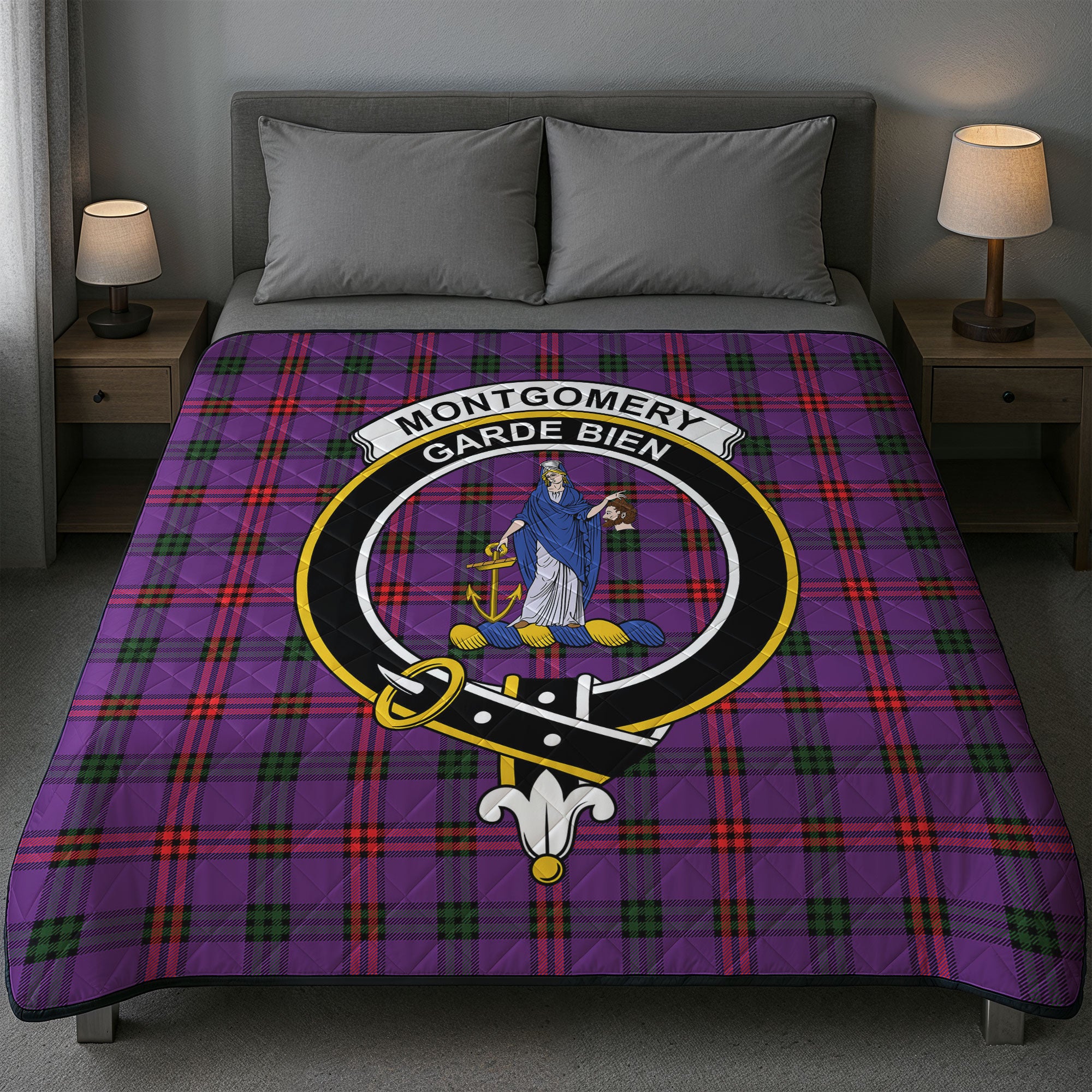 Montgomery Modern Tartan Crest Quilt