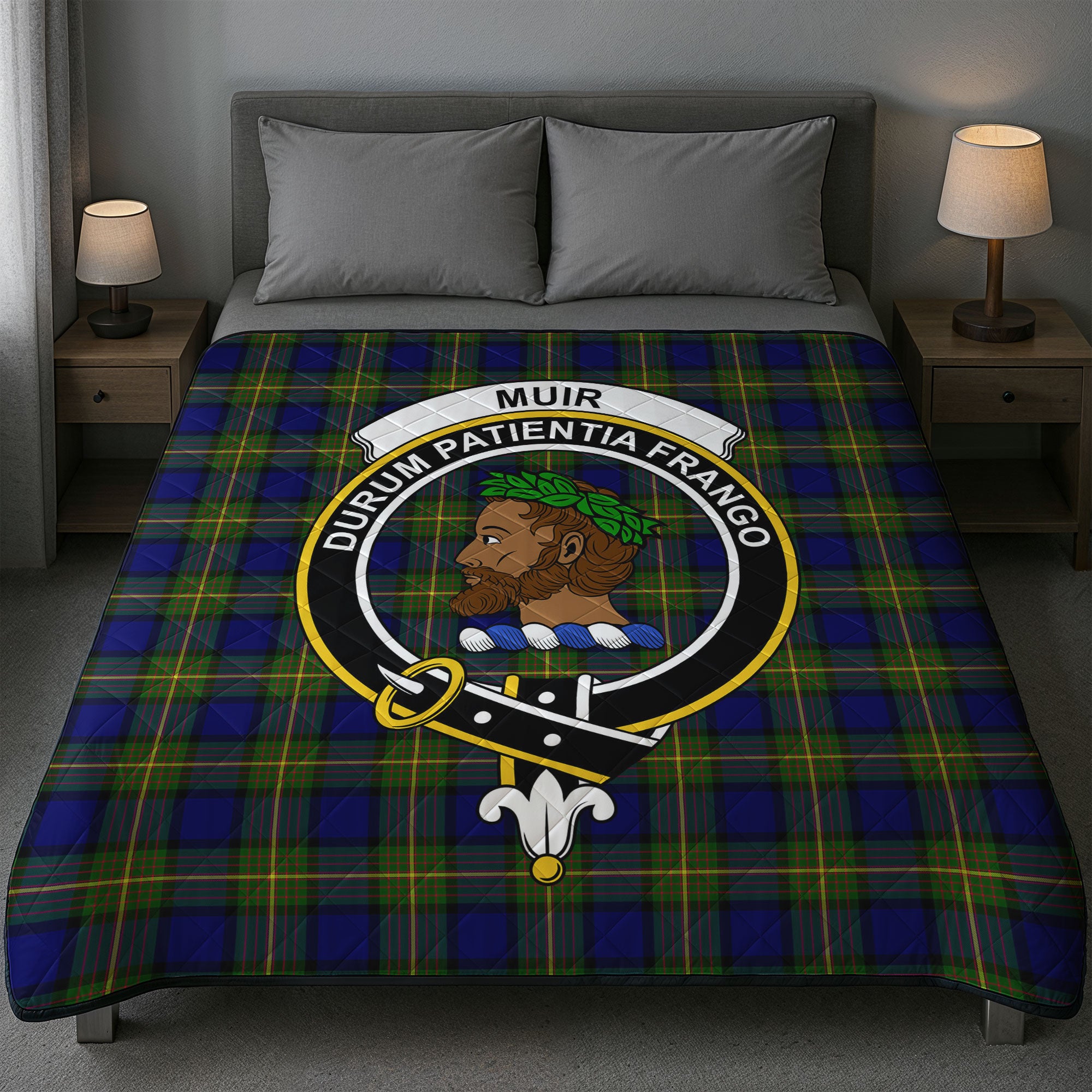 Muir Tartan Crest Quilt