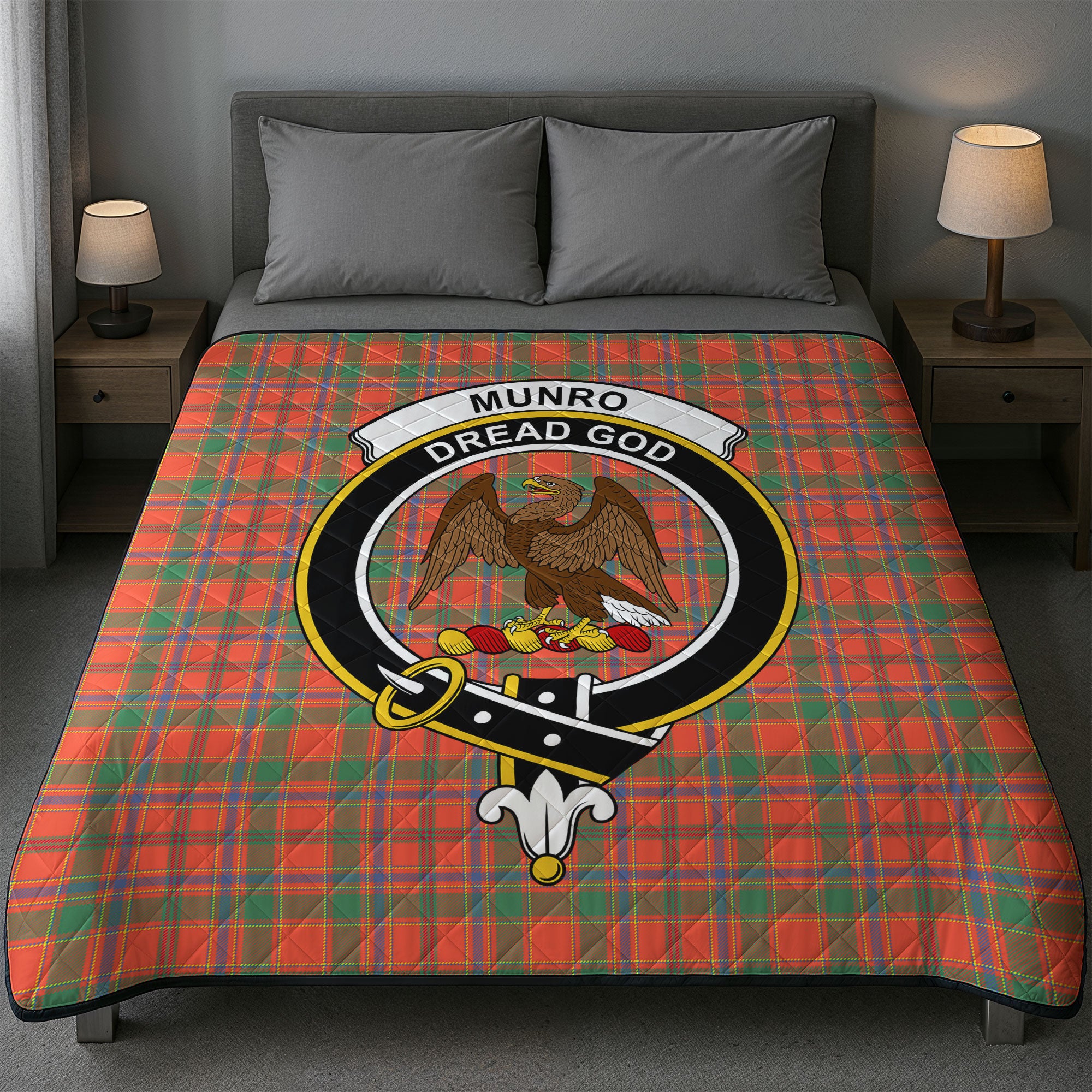 Munro Ancient Tartan Crest Quilt