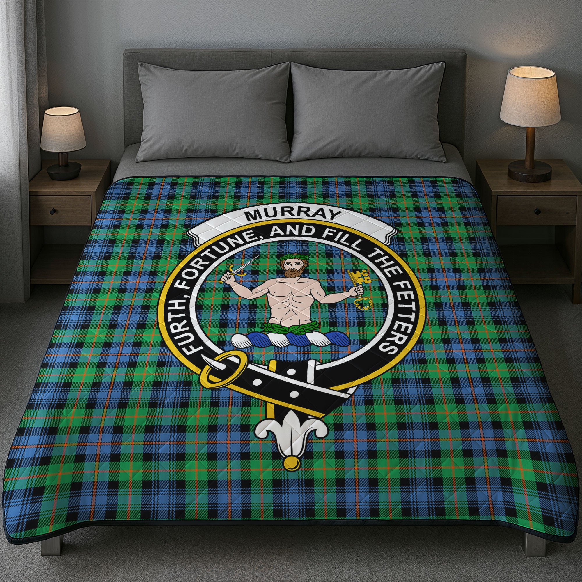 Murray of Atholl Ancient Tartan Crest Quilt