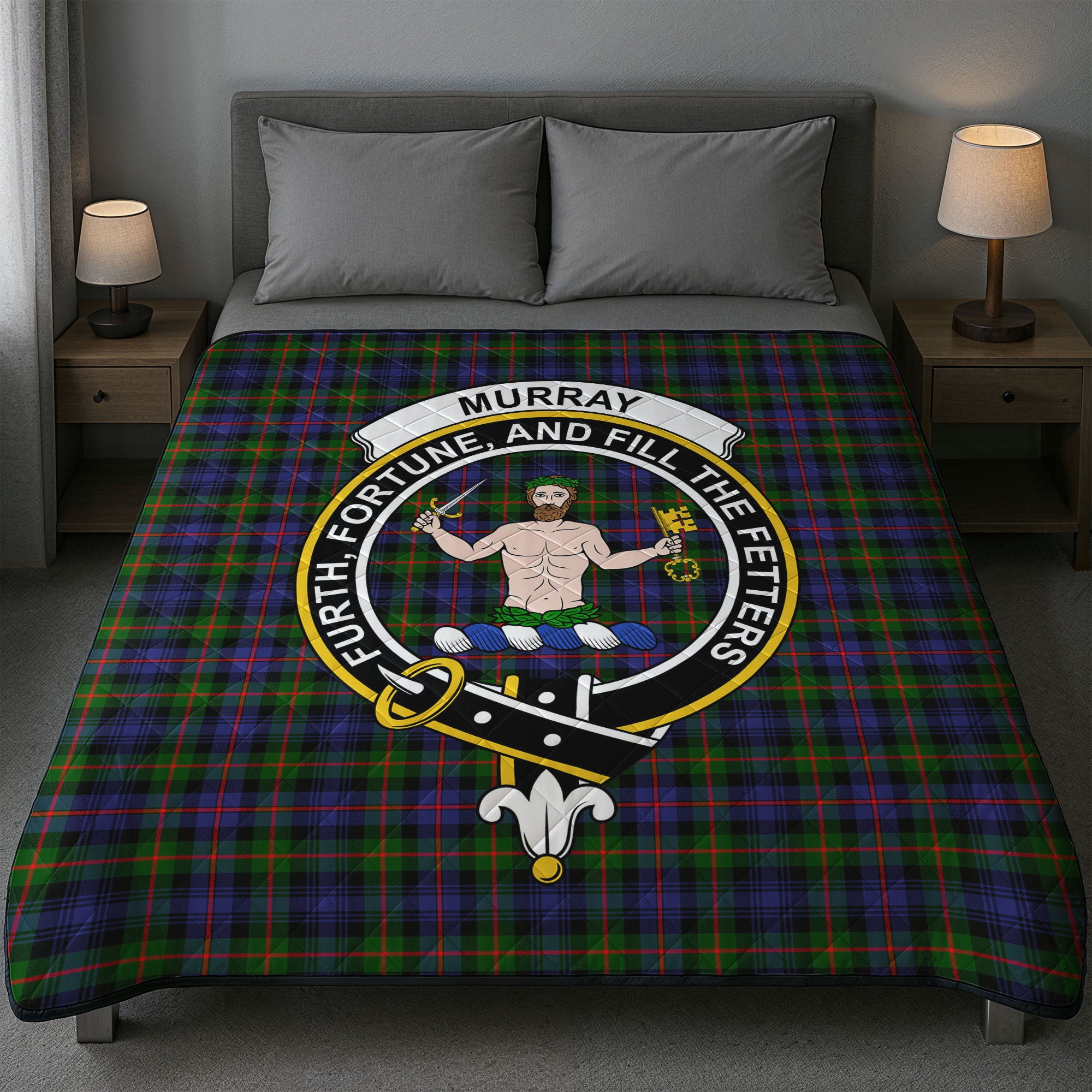 Murray of Atholl Modern Tartan Crest Quilt