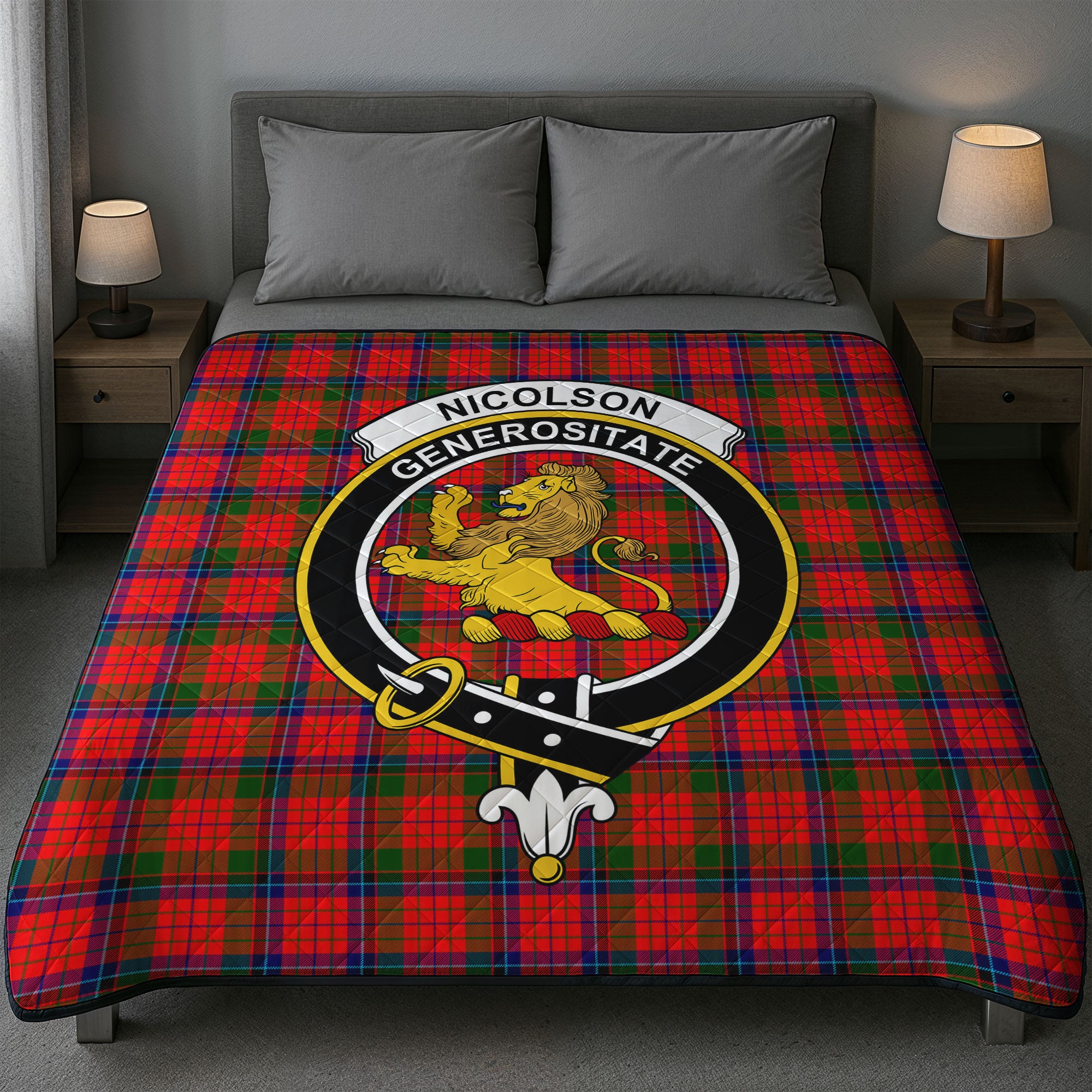 Nicolson Modern Tartan Crest Quilt