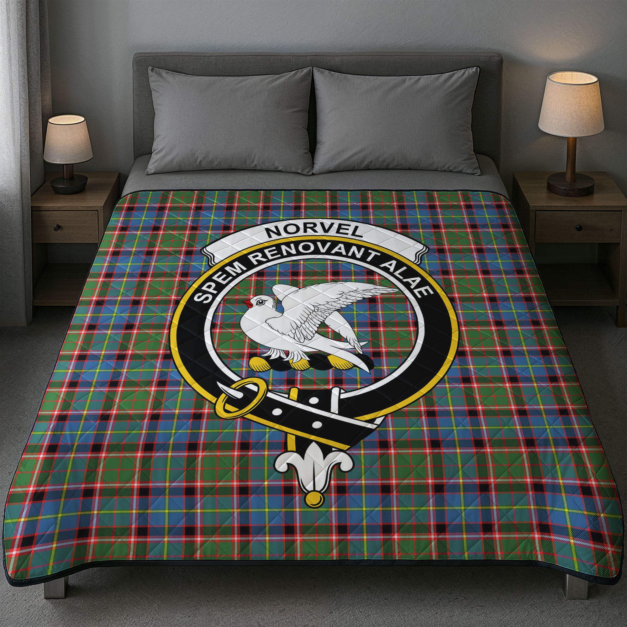 Norvel (or Norvill) Tartan Crest Quilt