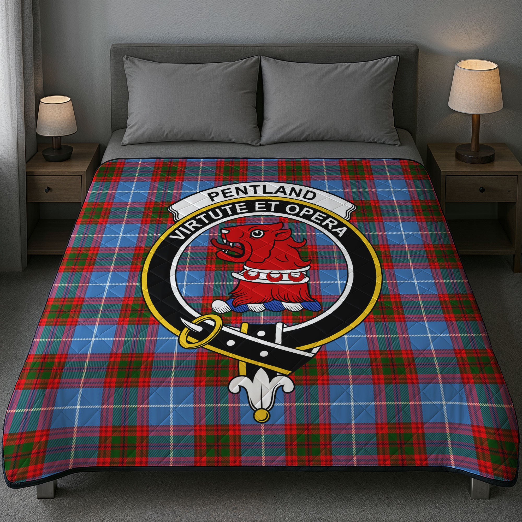 Pentland Tartan Crest Quilt