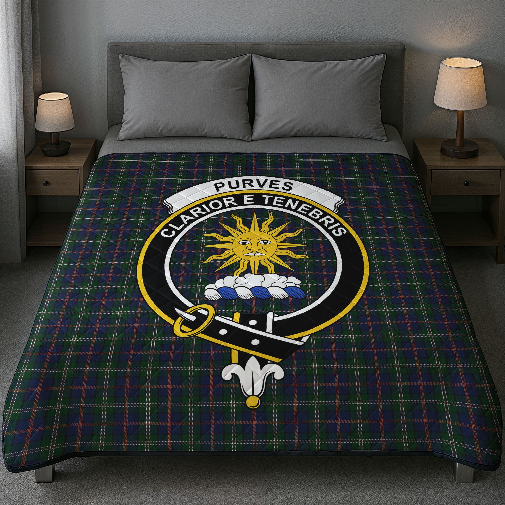 Purves Tartan Crest Quilt