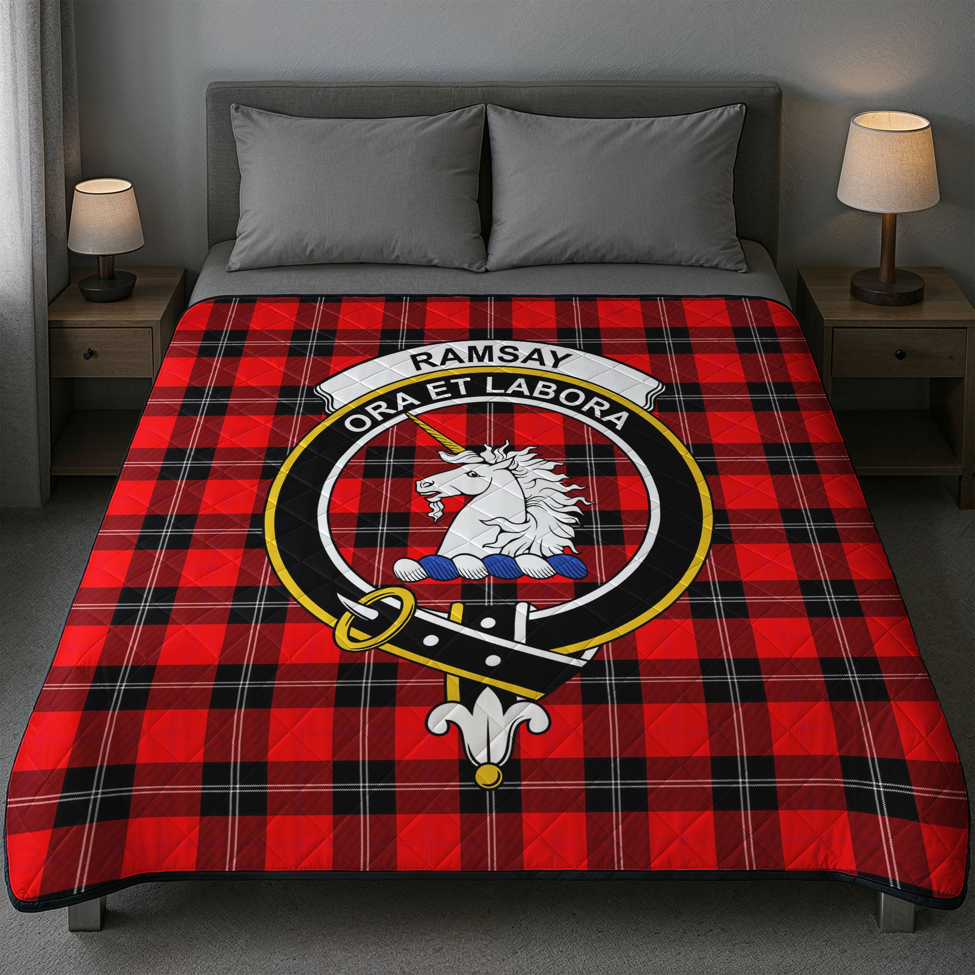 Ramsay Modern Tartan Crest Quilt
