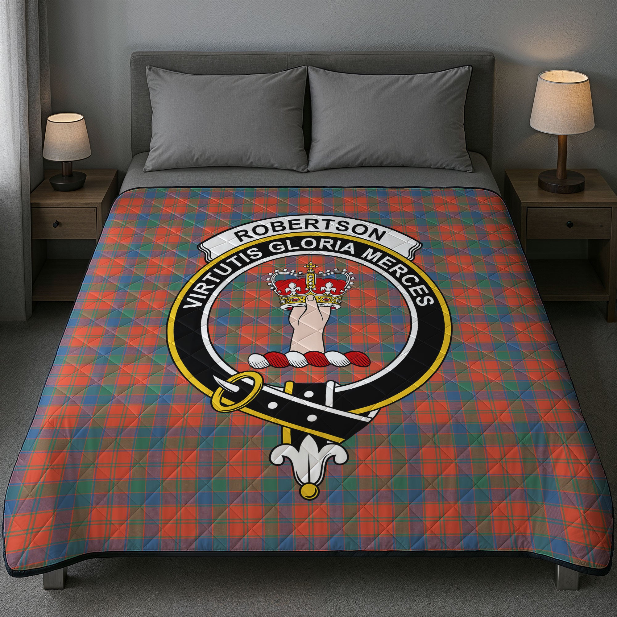 Robertson Ancient Tartan Crest Quilt