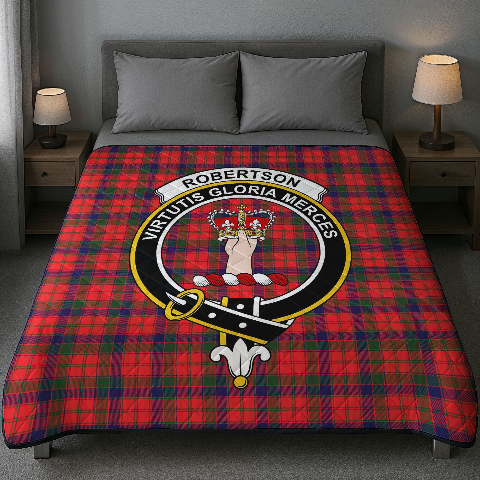 Robertson Modern Tartan Crest Quilt