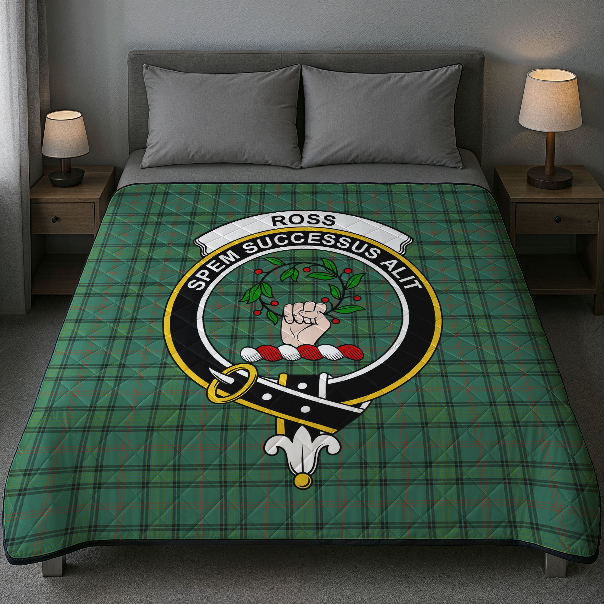 Ross Hunting Ancient Tartan Crest Quilt