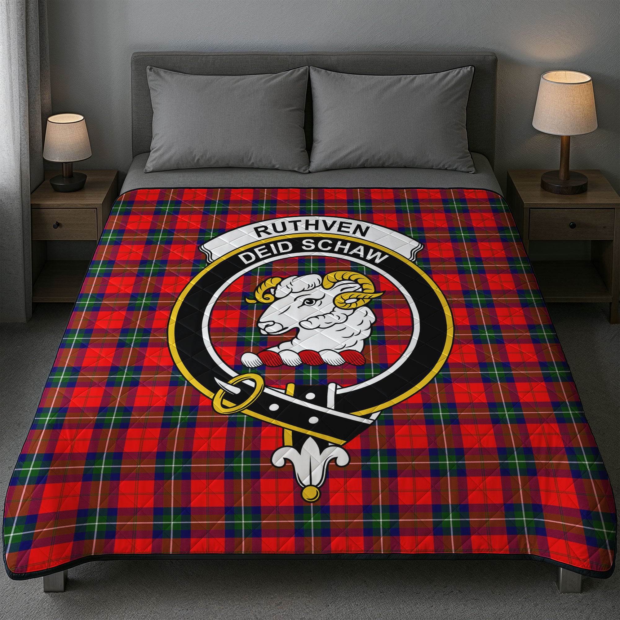 Ruthven Modern Tartan Crest Quilt