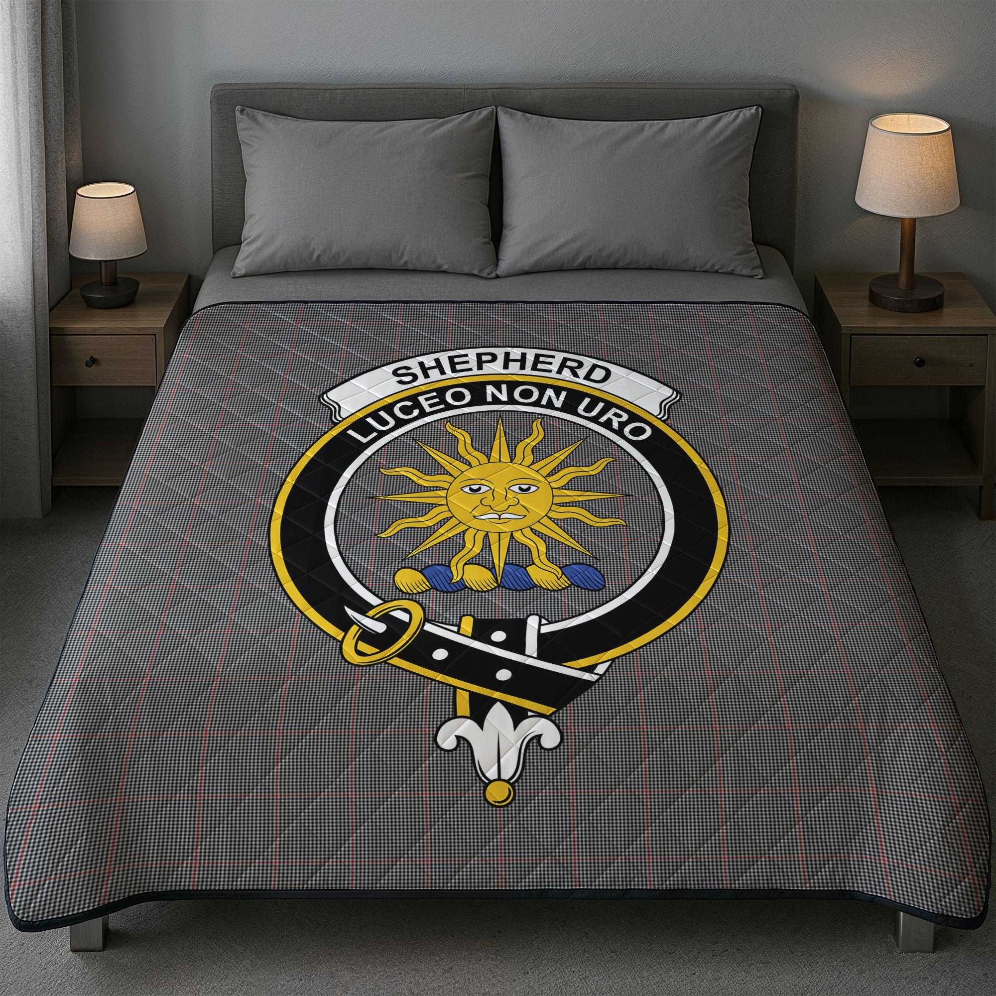 Shepherd Tartan Crest Quilt