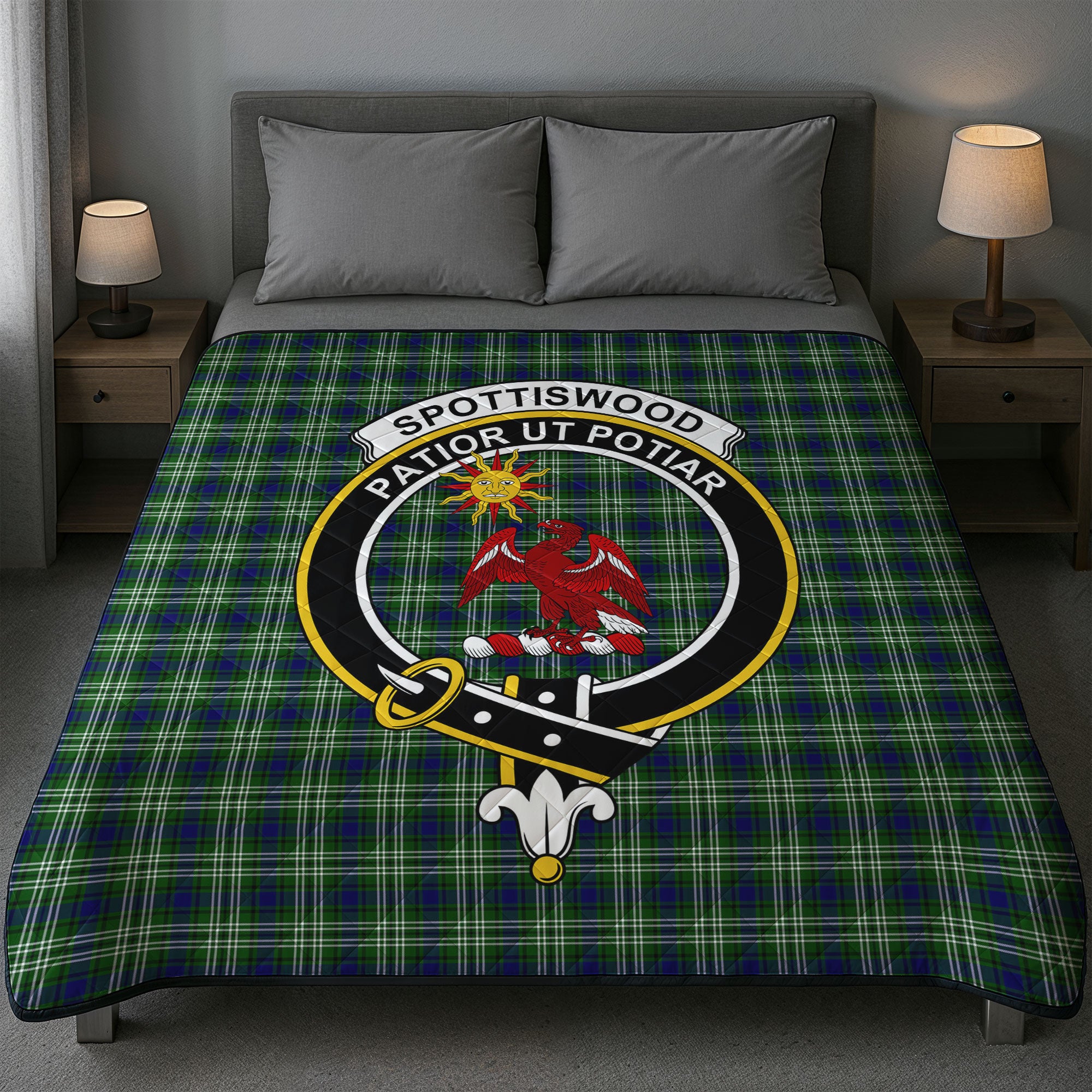 Spottiswood Tartan Crest Quilt