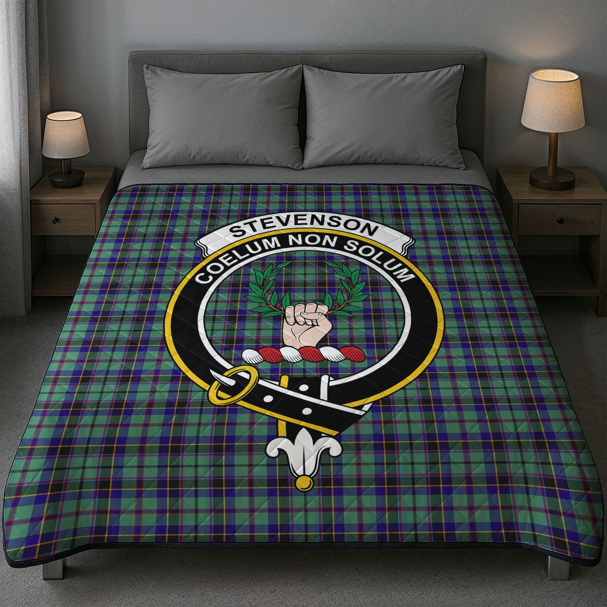Stevenson Tartan Crest Quilt