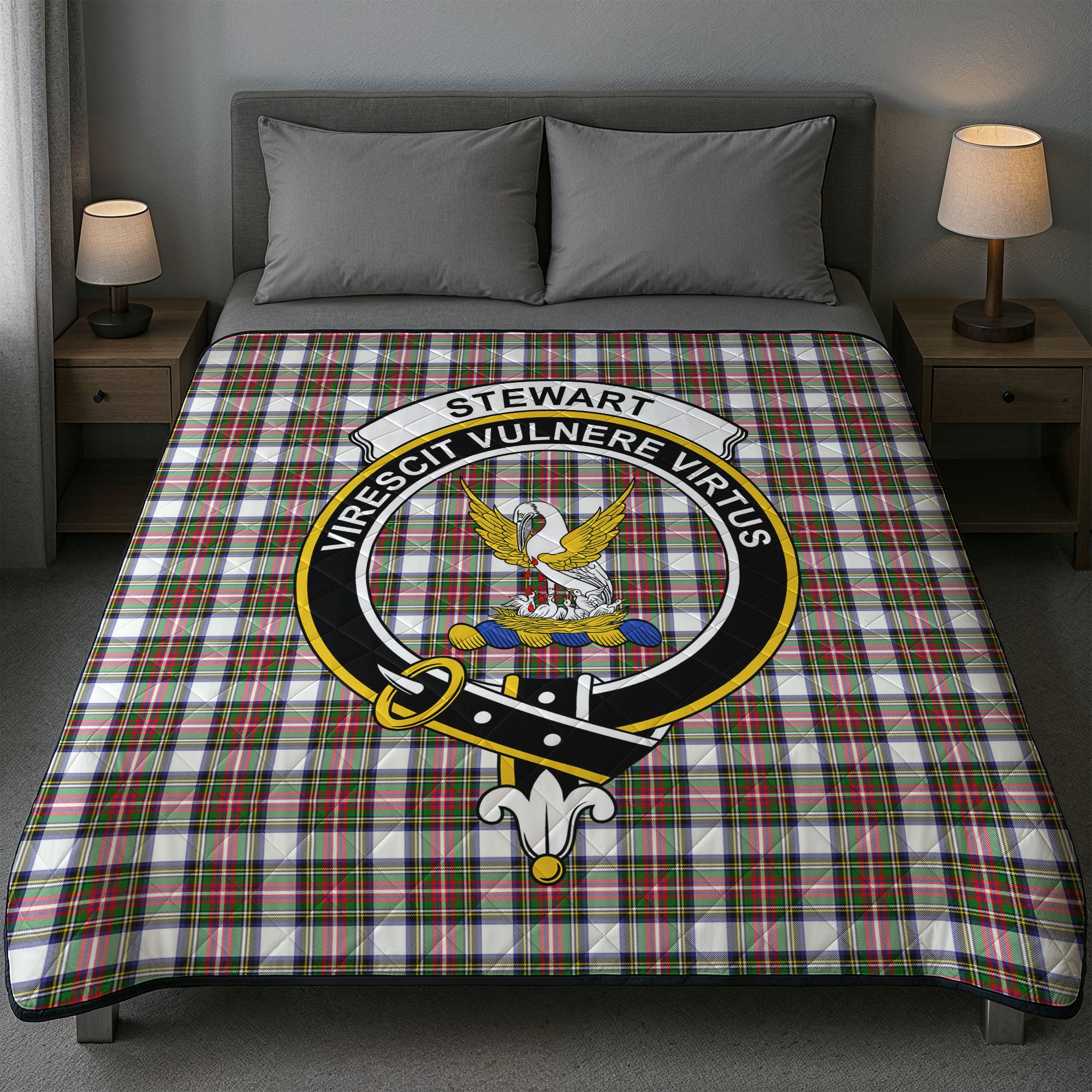 Stewart Dress Modern Tartan Crest Quilt