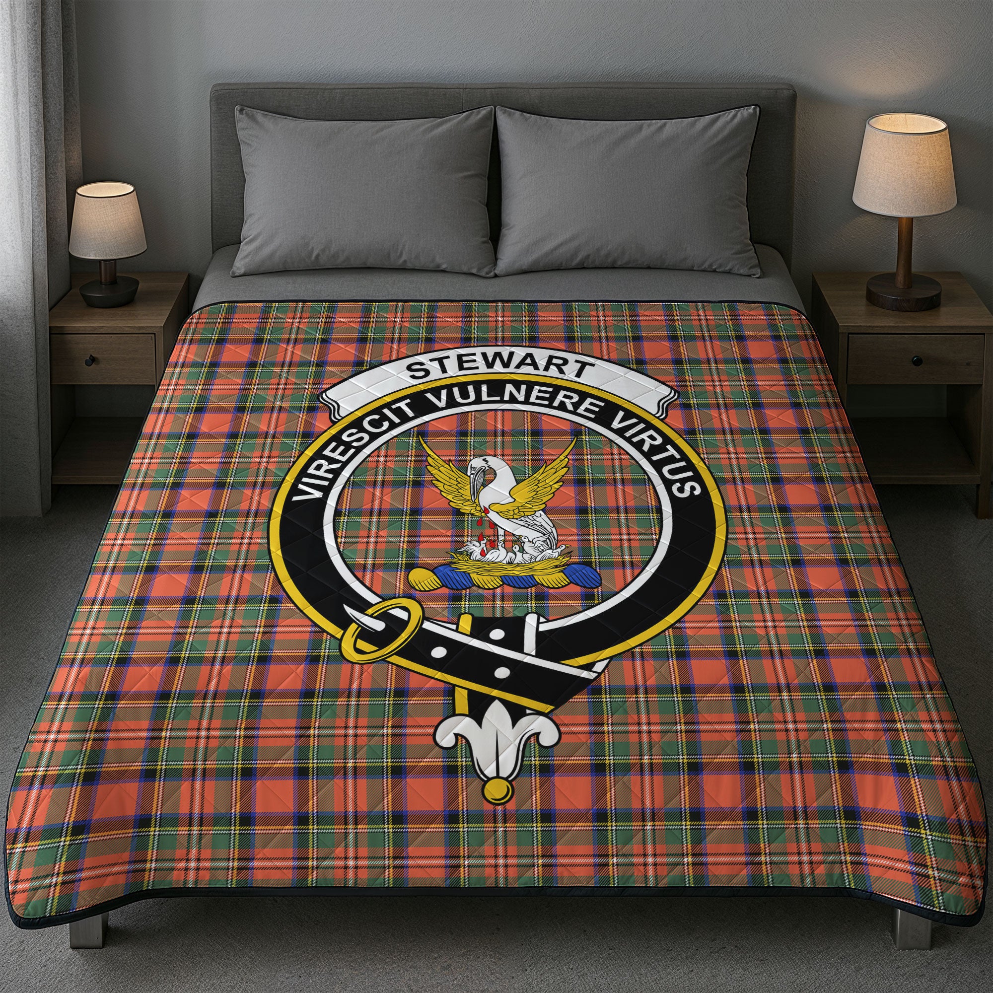 Stewart Royal Ancient Tartan Crest Quilt