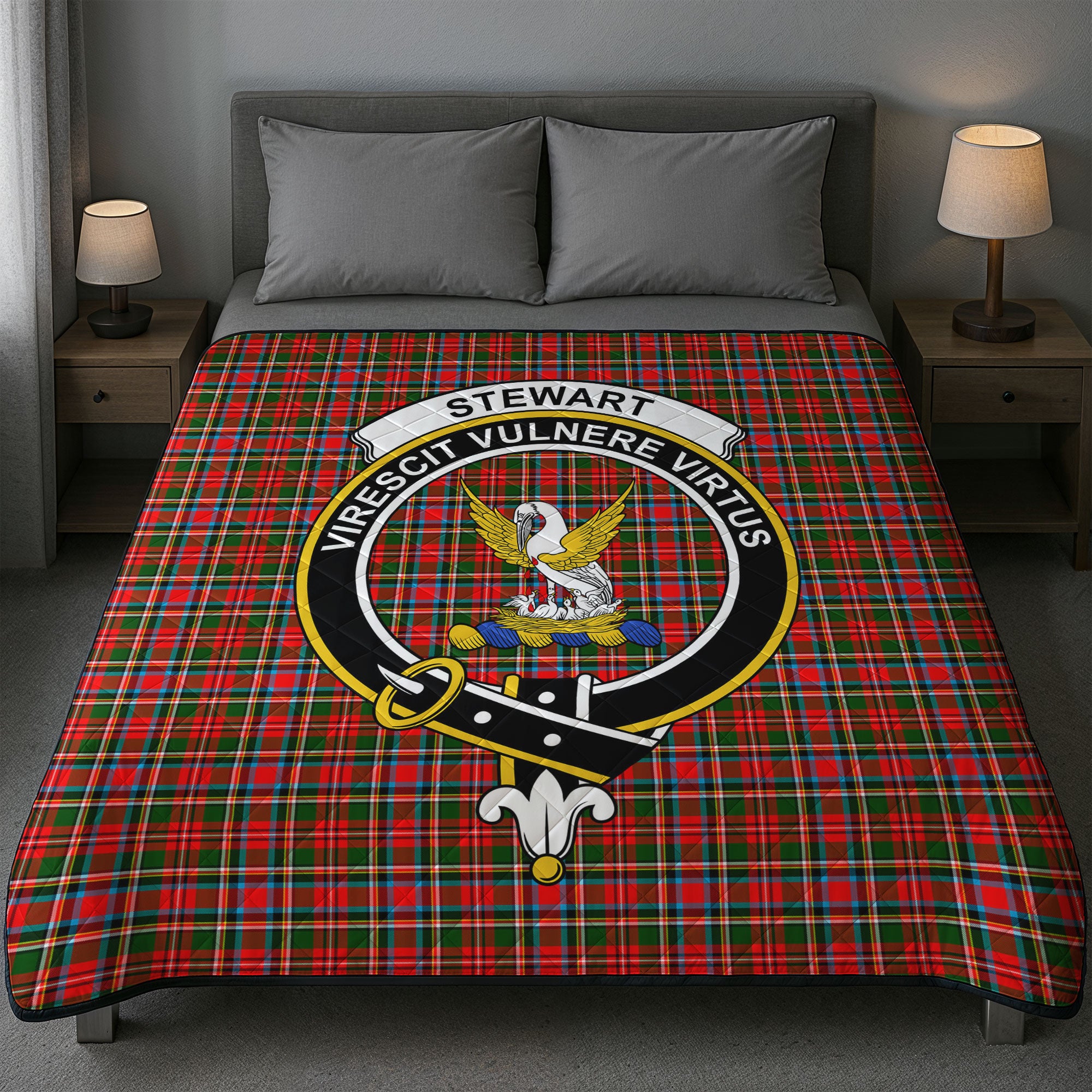 Stewart Royal Tartan Crest Quilt