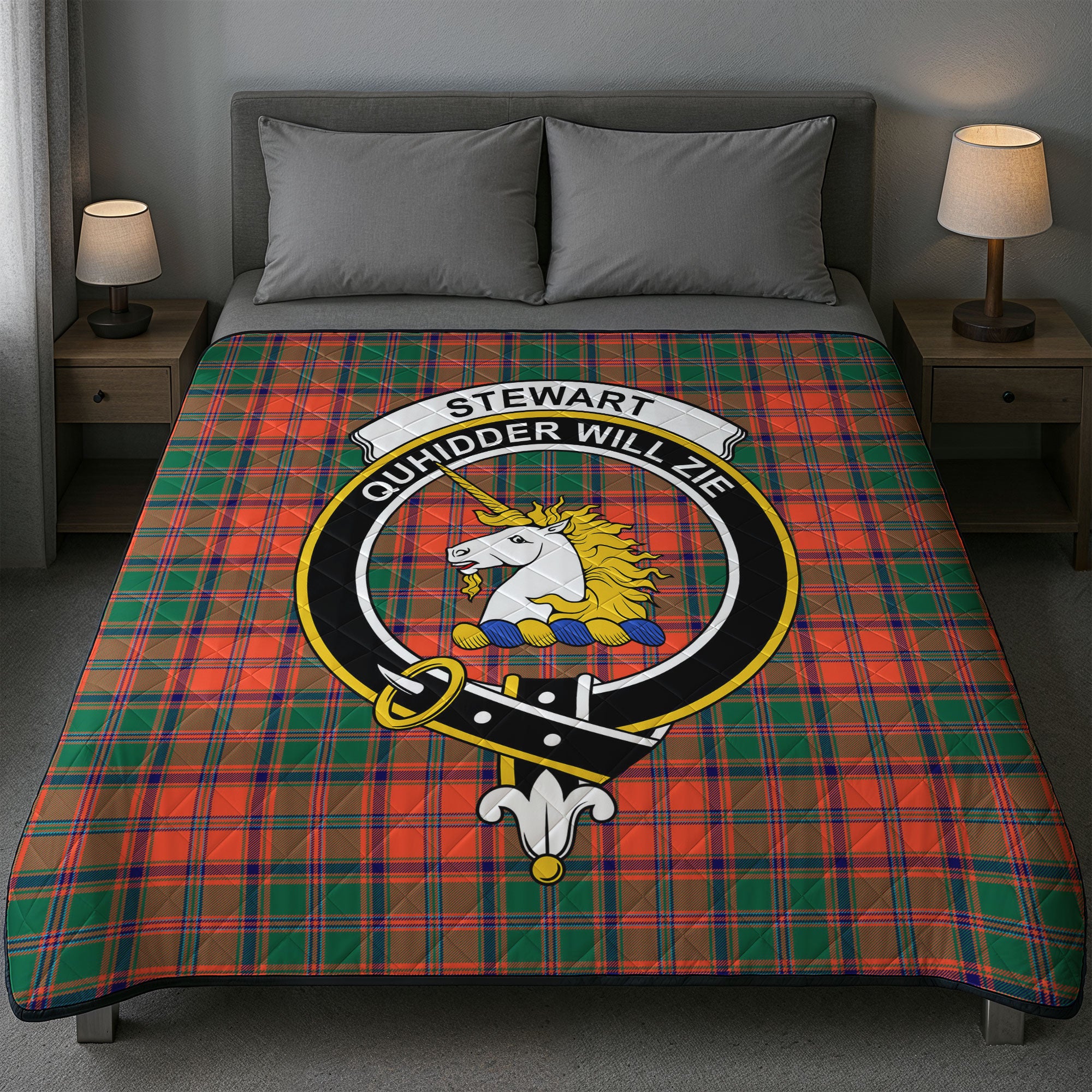 Stewart of Appin Ancient Tartan Crest Quilt