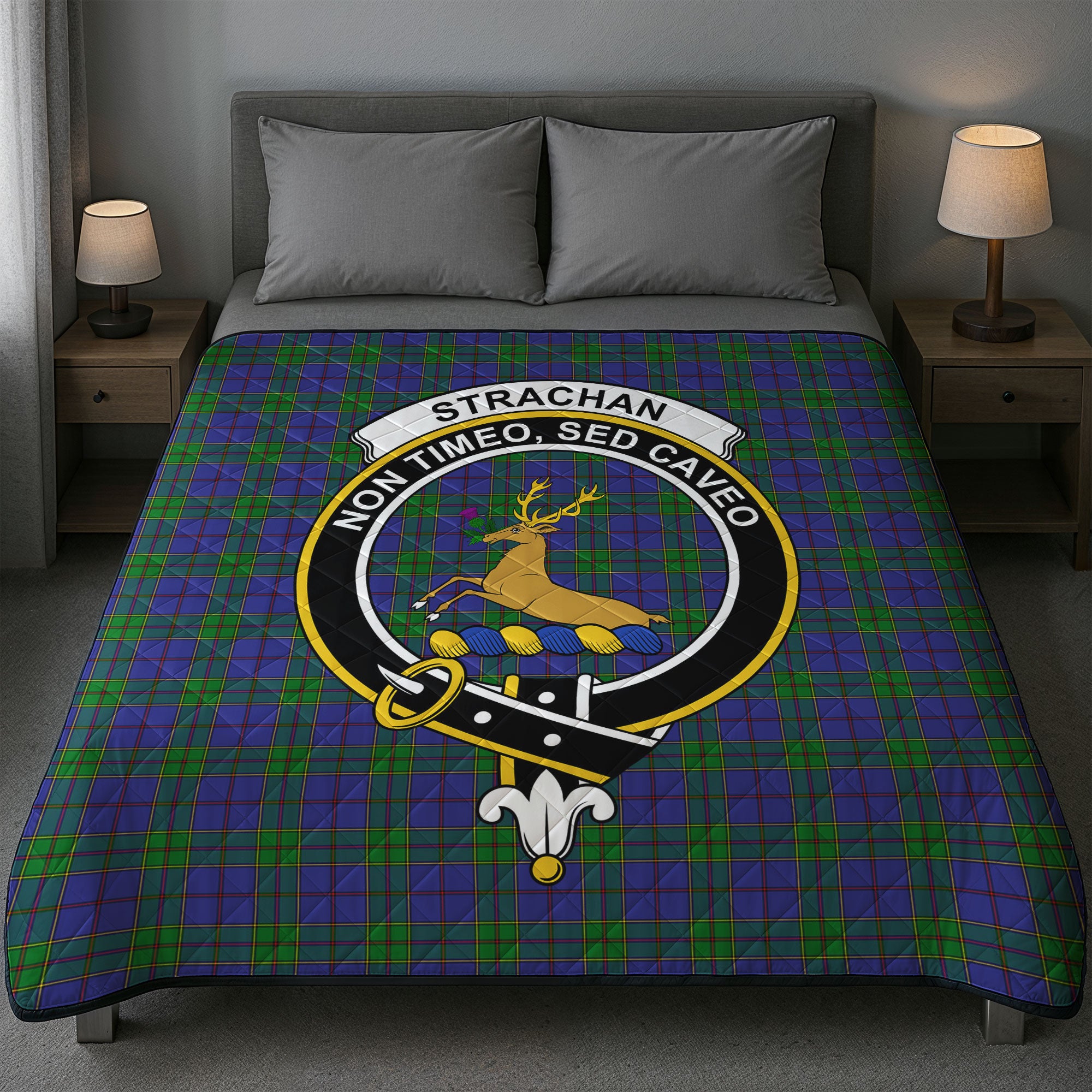 Strachan Tartan Crest Quilt