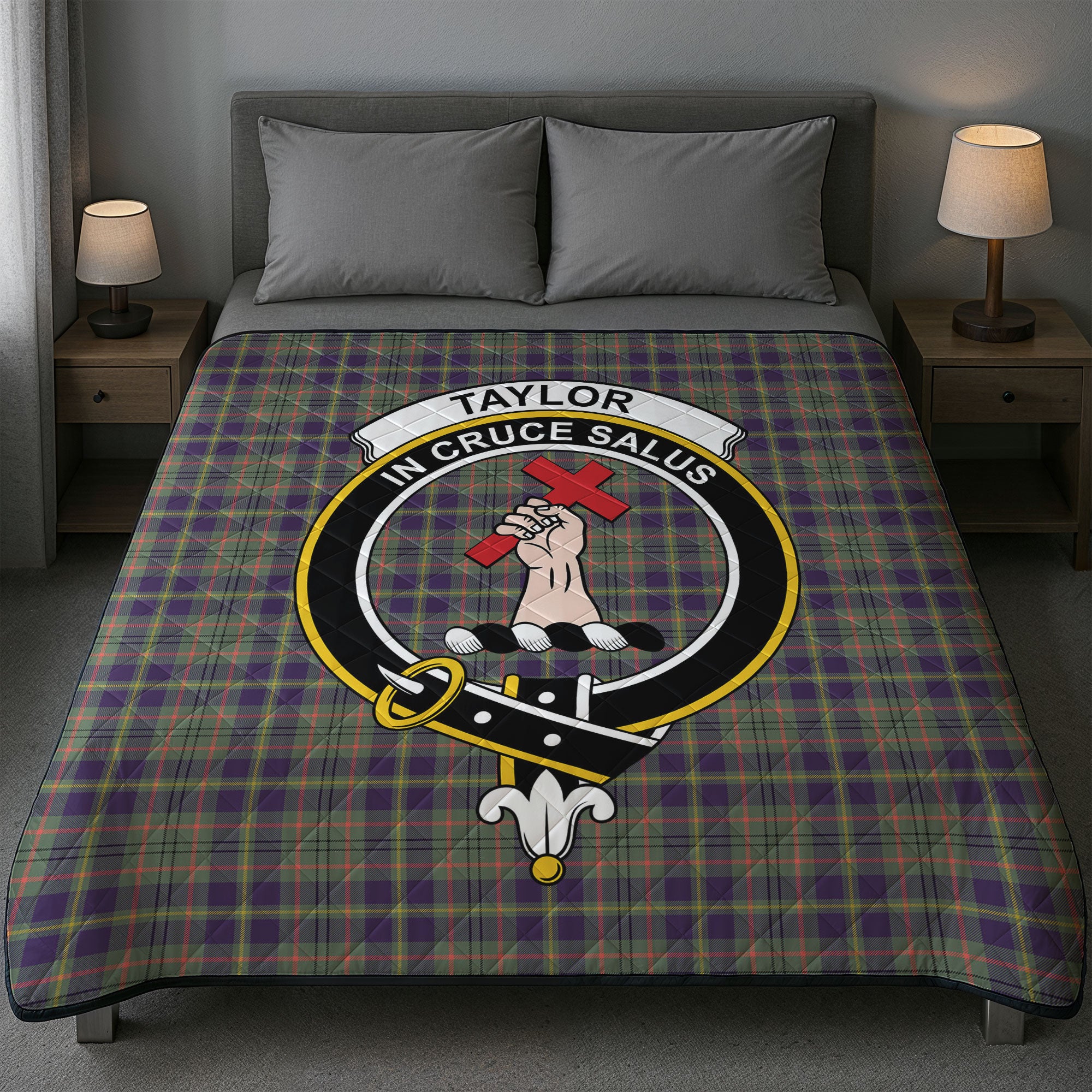 Taylor Weathered Tartan Crest Quilt