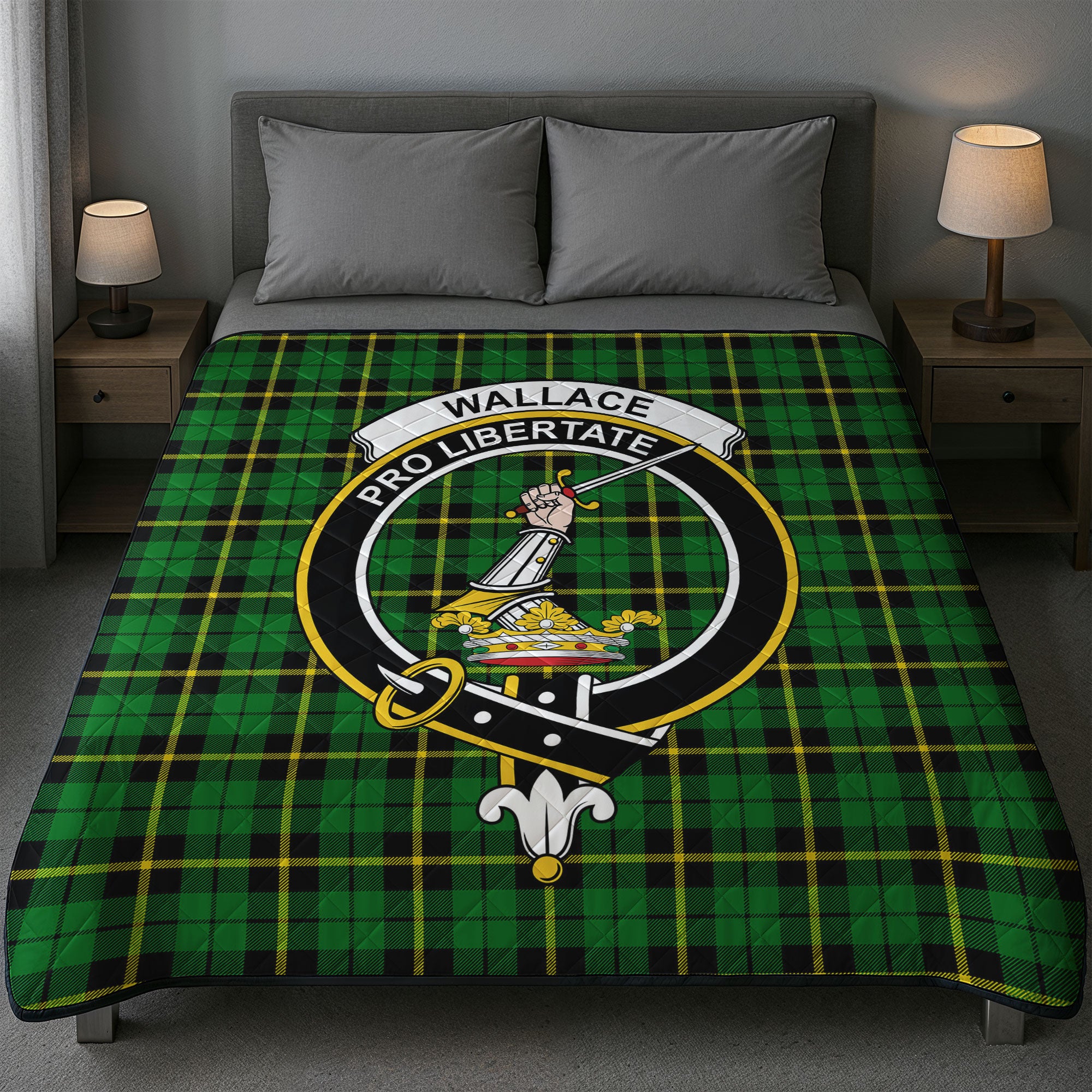 Wallace Hunting Modern Tartan Crest Quilt