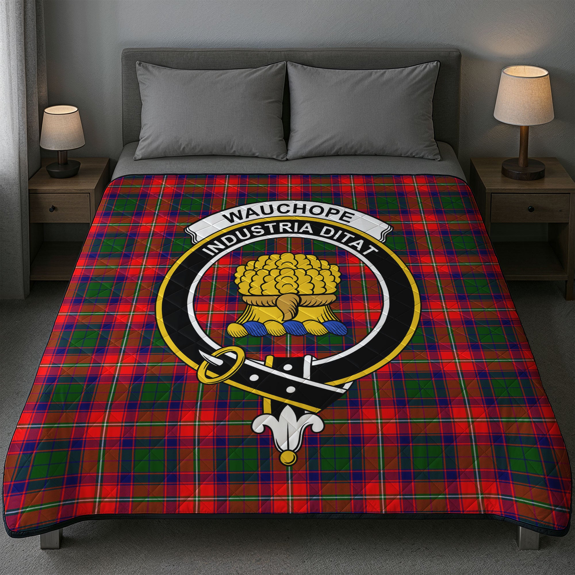 Wauchope (or Waugh) Tartan Crest Quilt